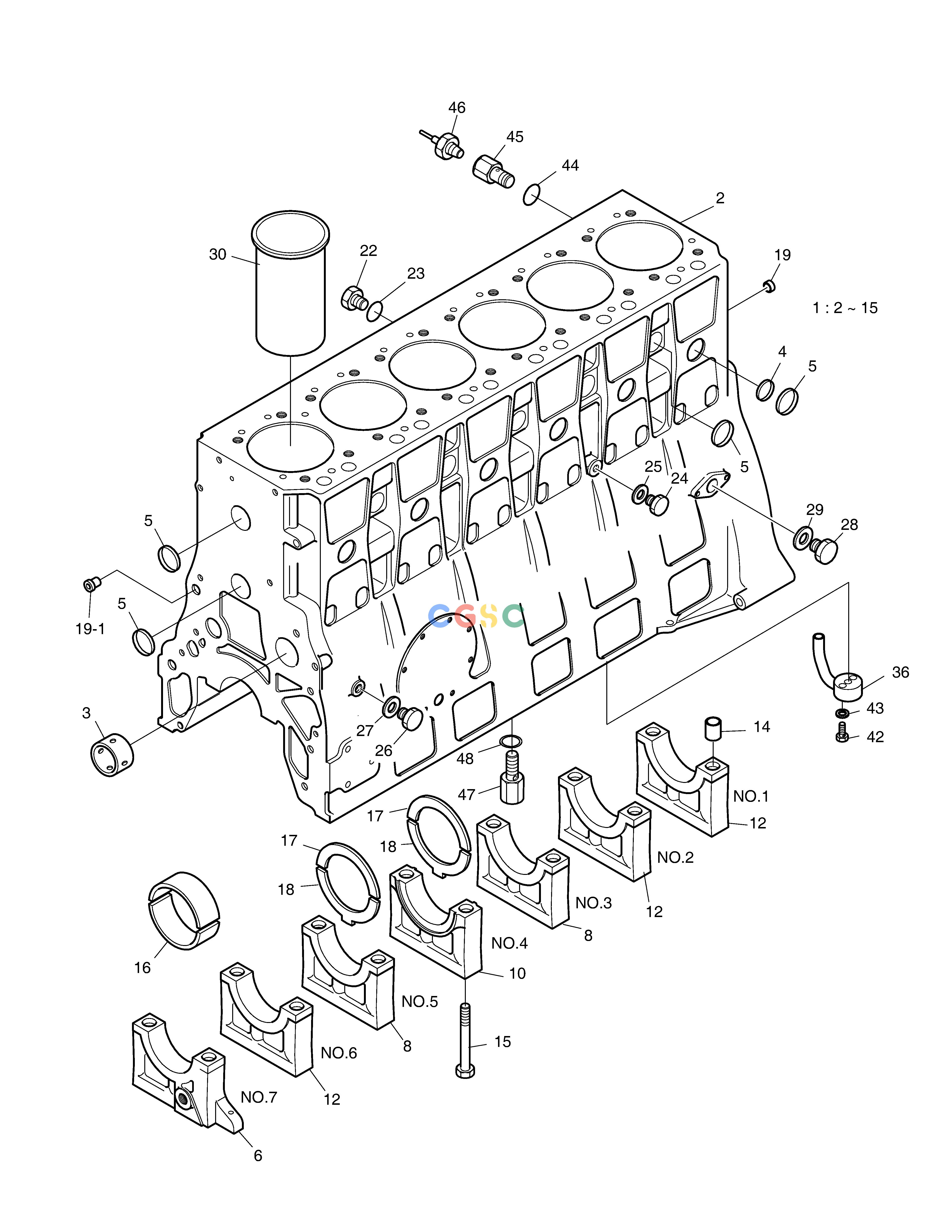 斗山零件查询CYLINDER BLOCK MEGA 400-V (CHINA) Doosan parts catalog online