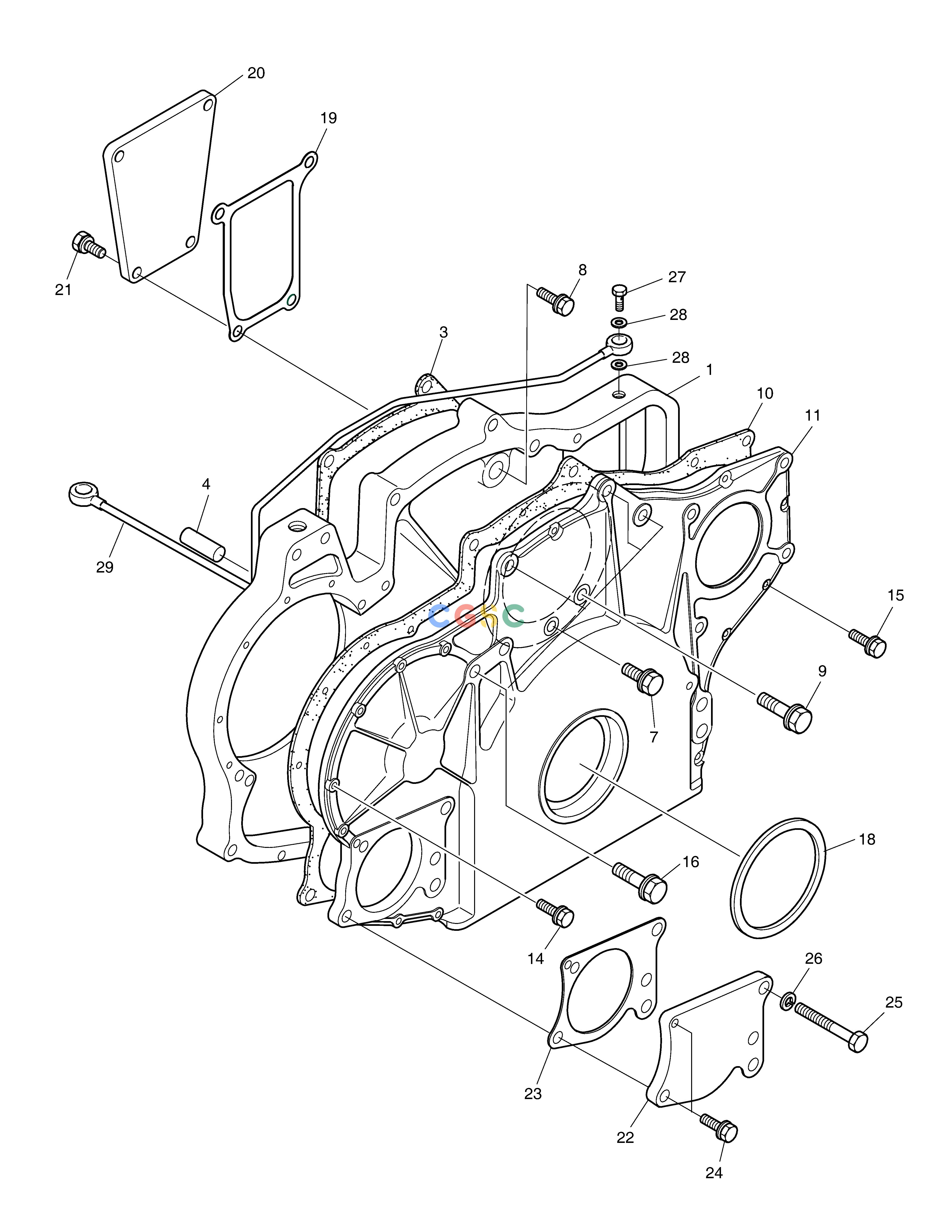 斗山零件查询TIMING GEAR CASE MEGA 400-V (CHINA) Doosan parts catalog online