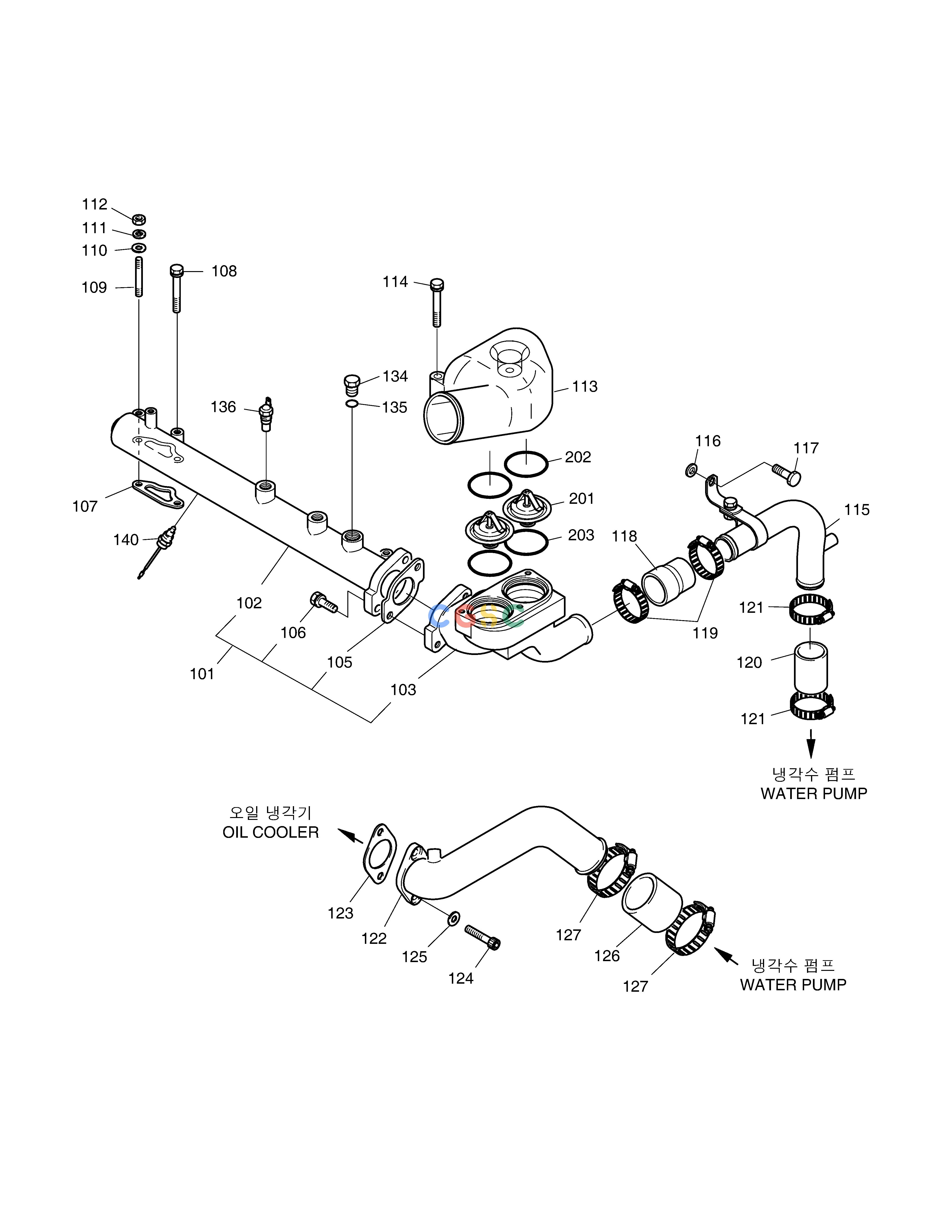 斗山零件查询COOLING SYSTEM MEGA 400-V (CHINA) Doosan parts catalog online