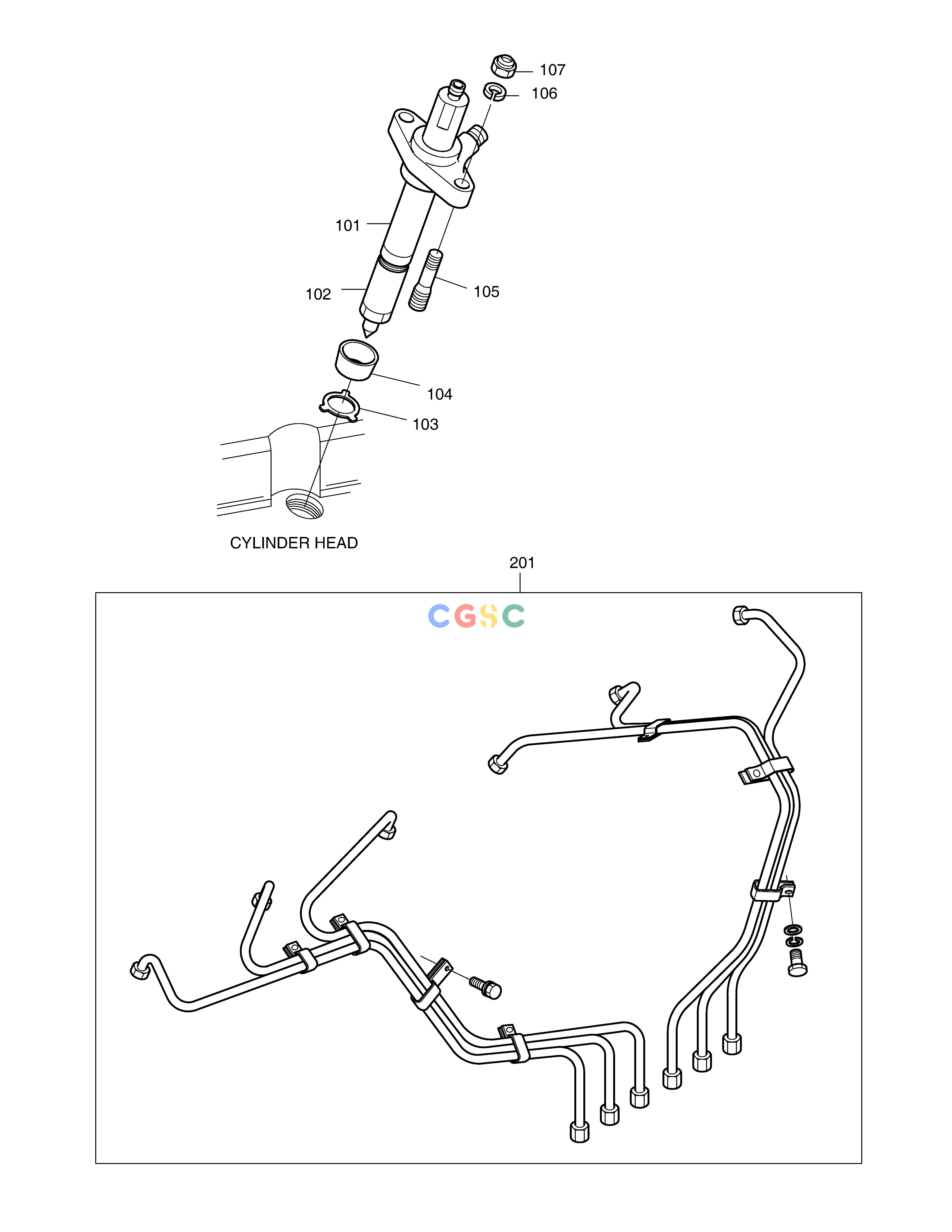 斗山零件查询INJECTION NOZZLE & PIPE MEGA 400-V (CHINA) Doosan parts catalog online