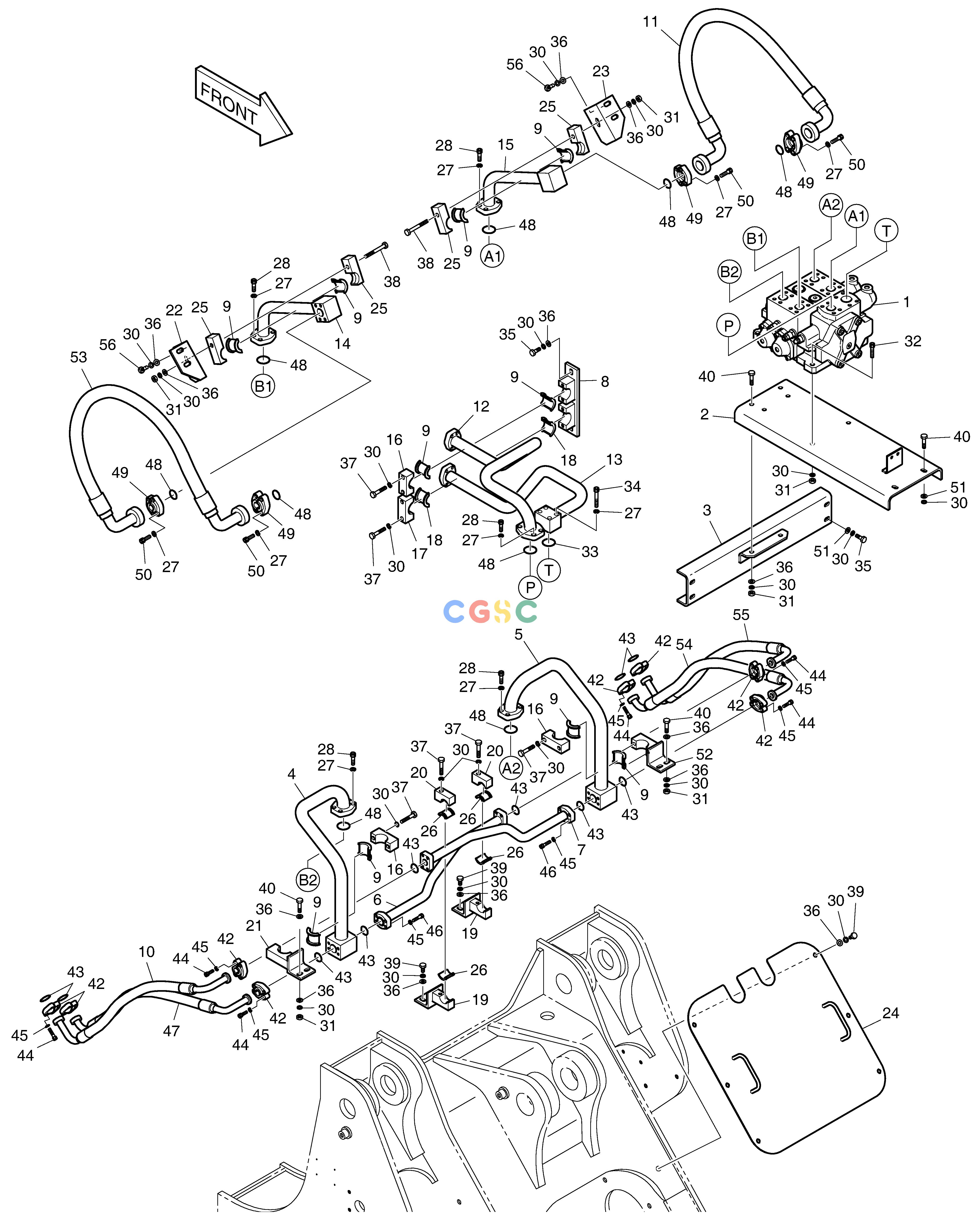 斗山零件查询CONTROL VALVE PIPING - 2SPOOL MEGA 400-V (CHINA) Doosan parts catalog online