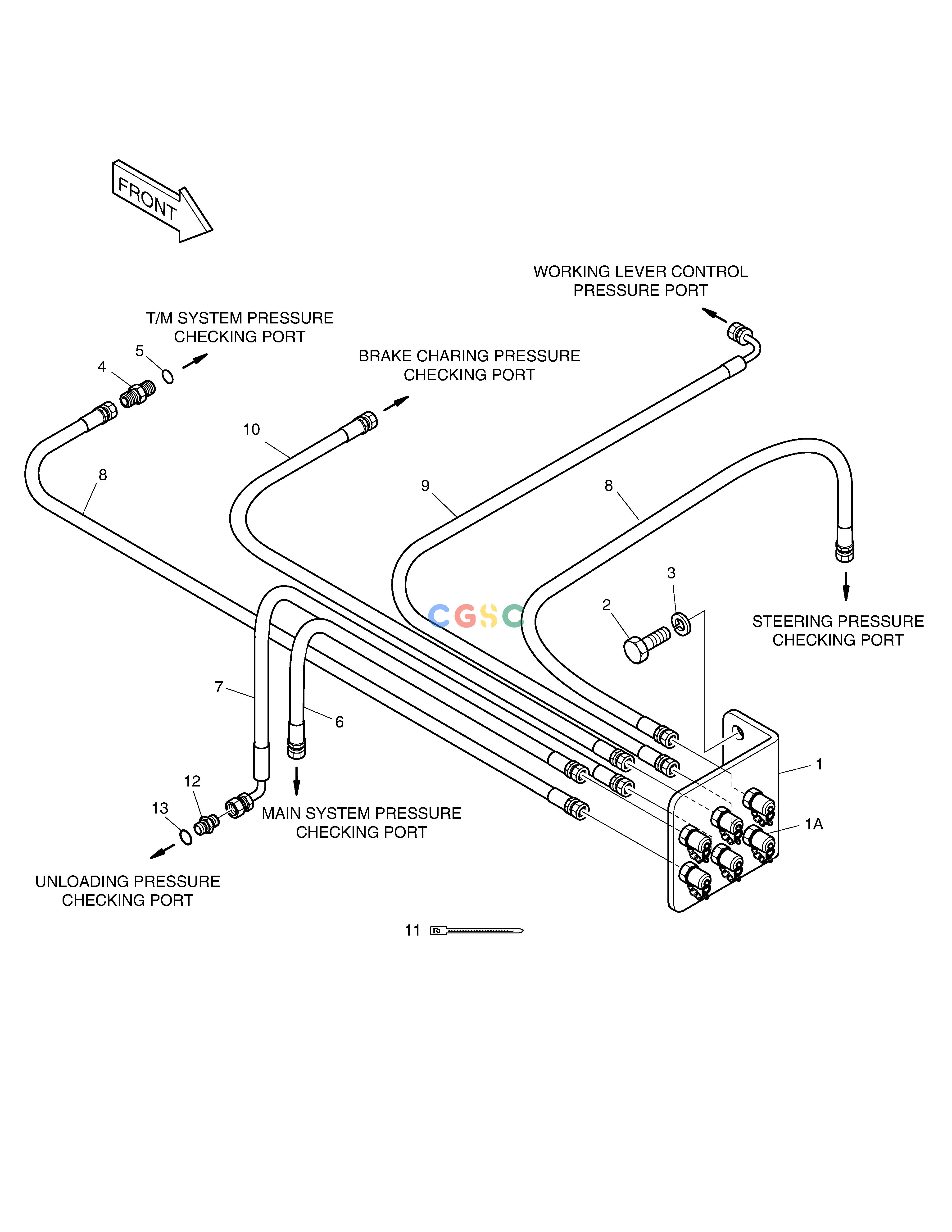 斗山零件查询REMOTE PRESSURE CHECK PIPING MEGA 400-V (CHINA) Doosan parts catalog online