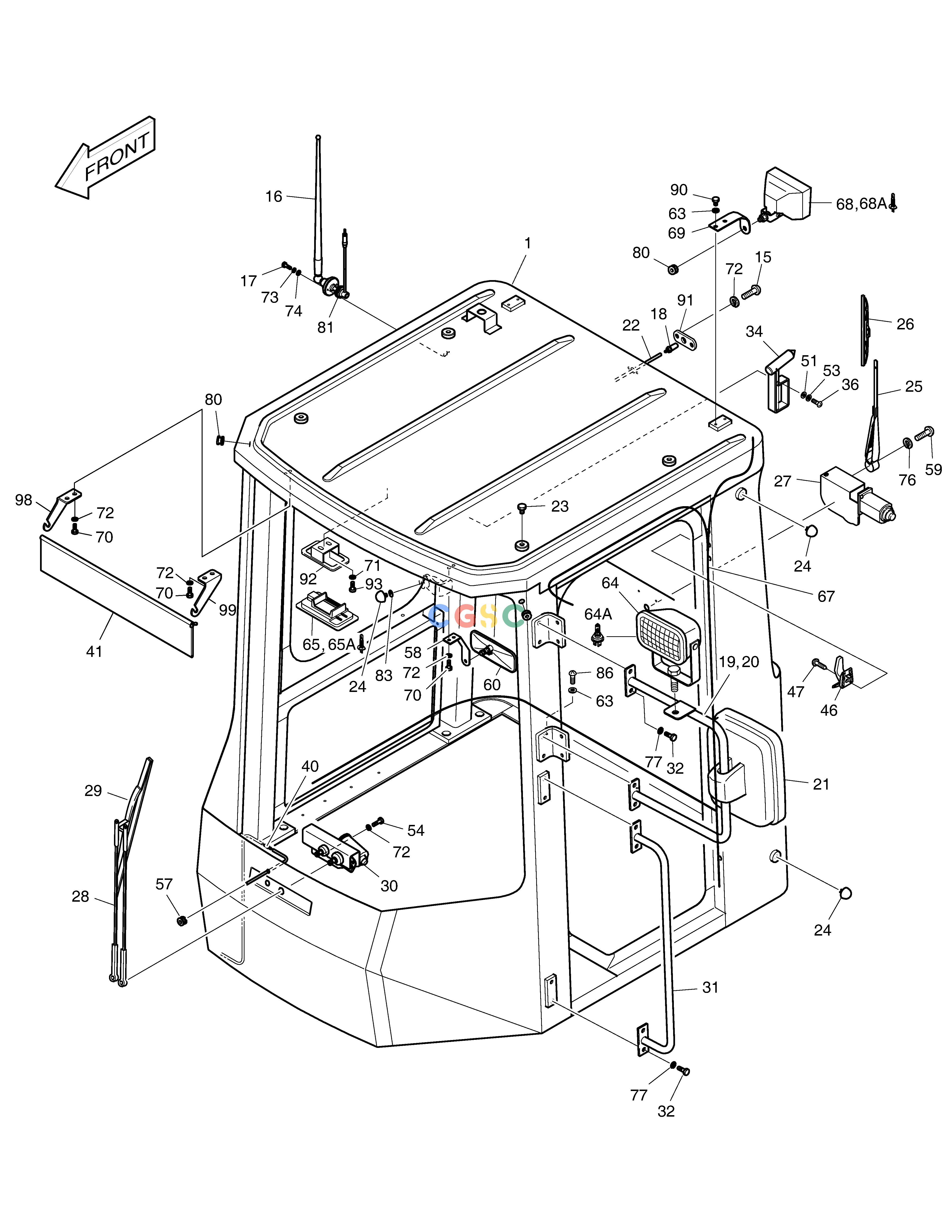 斗山零件查询CABIN(1) MEGA 400-V (CHINA) Doosan parts catalog online