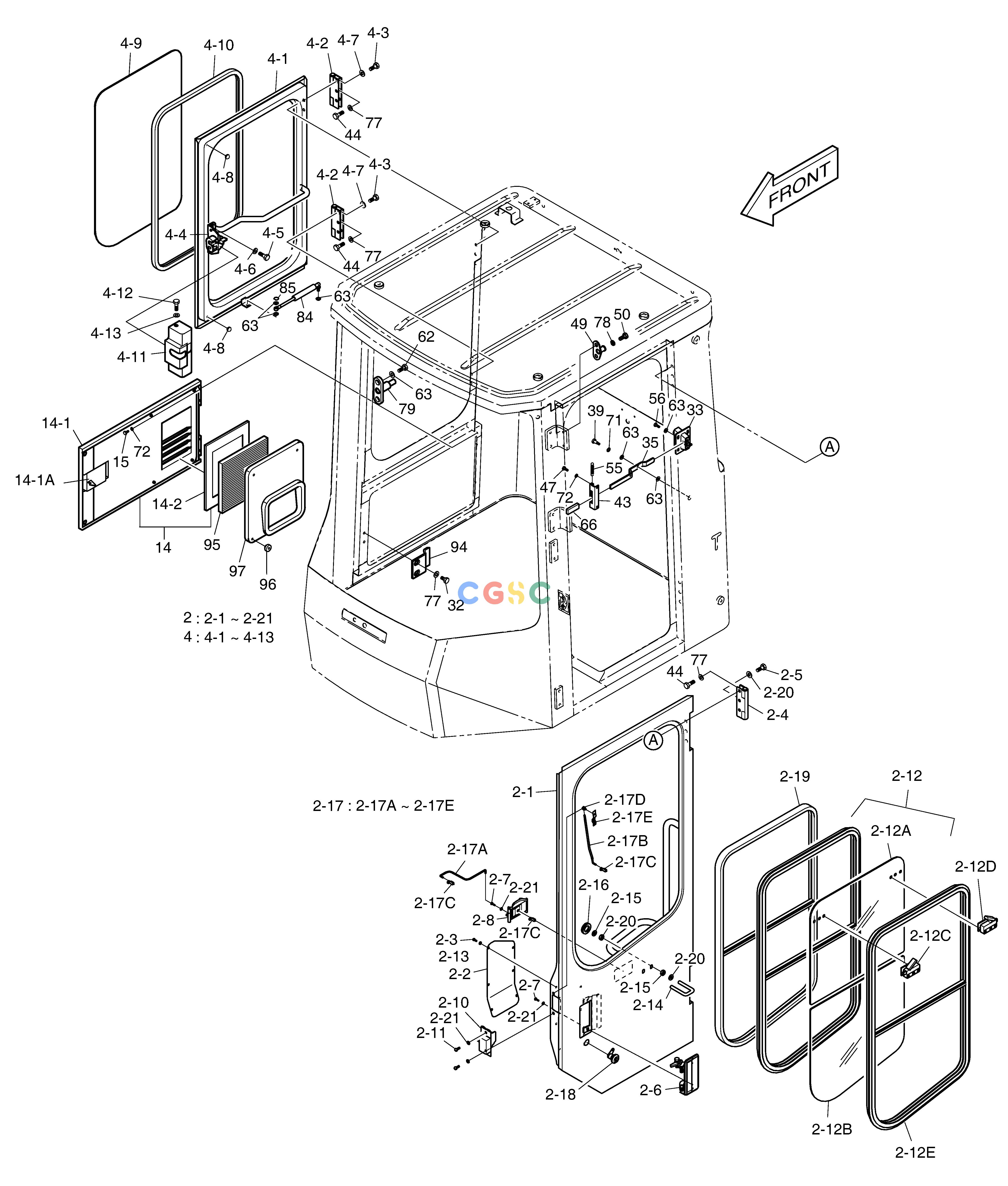 斗山零件查询CABIN(2) MEGA 400-V (CHINA) Doosan parts catalog online