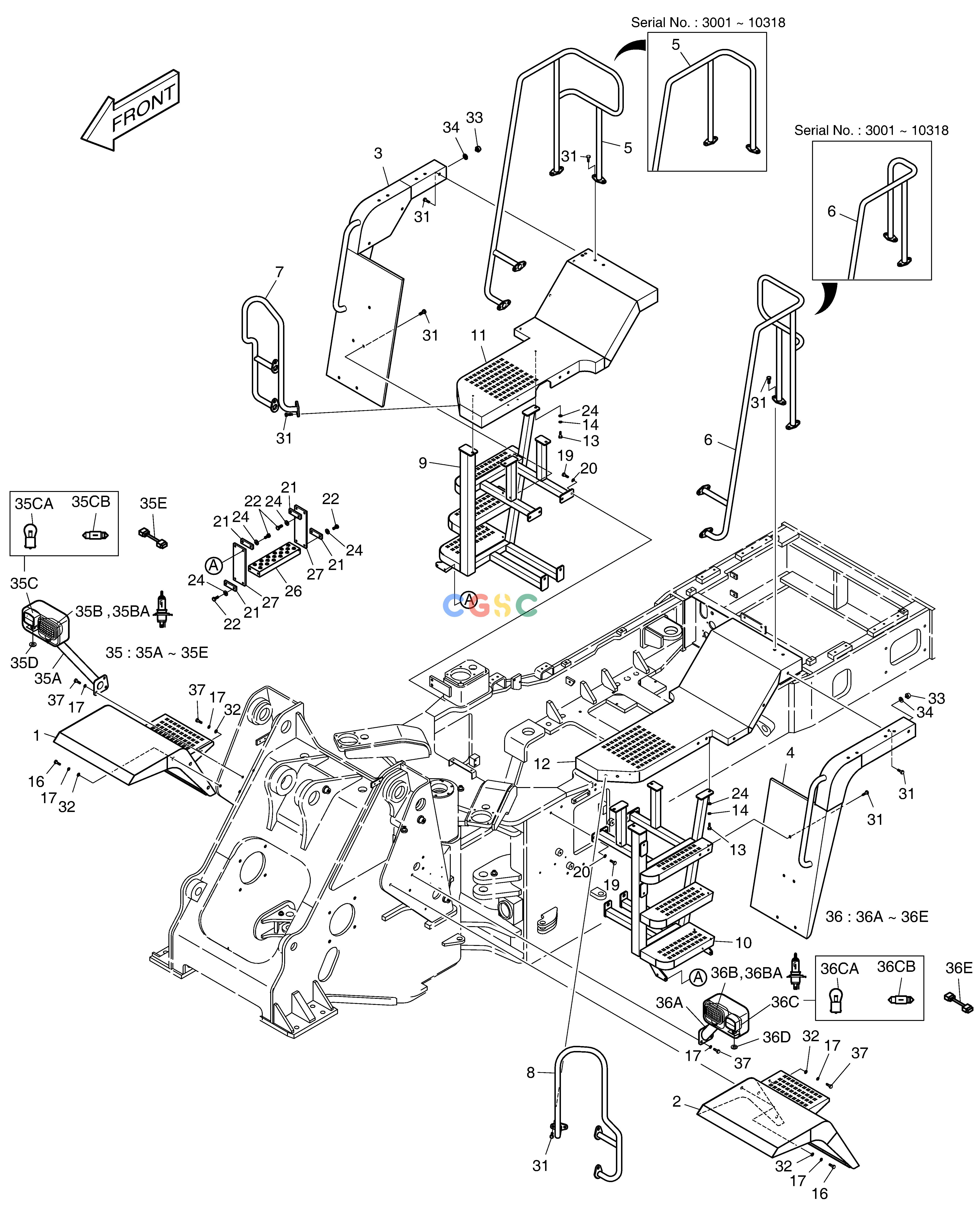 斗山零件查询FENDER & LADDER MEGA 400-V (CHINA) Doosan parts catalog online