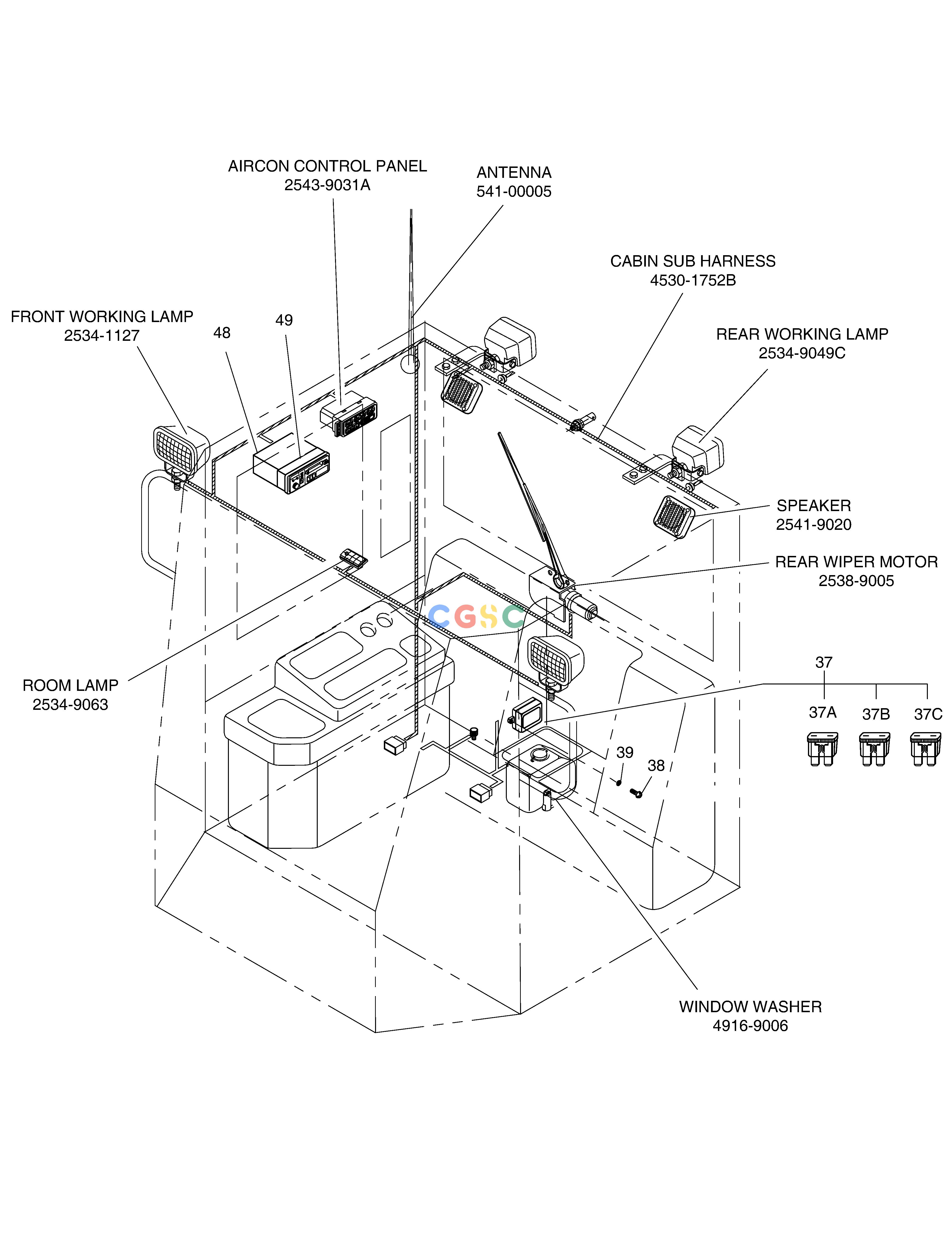 斗山零件查询ELECTRIC PARTS(3) - CABIN MEGA 400-V (CHINA) Doosan parts catalog online
