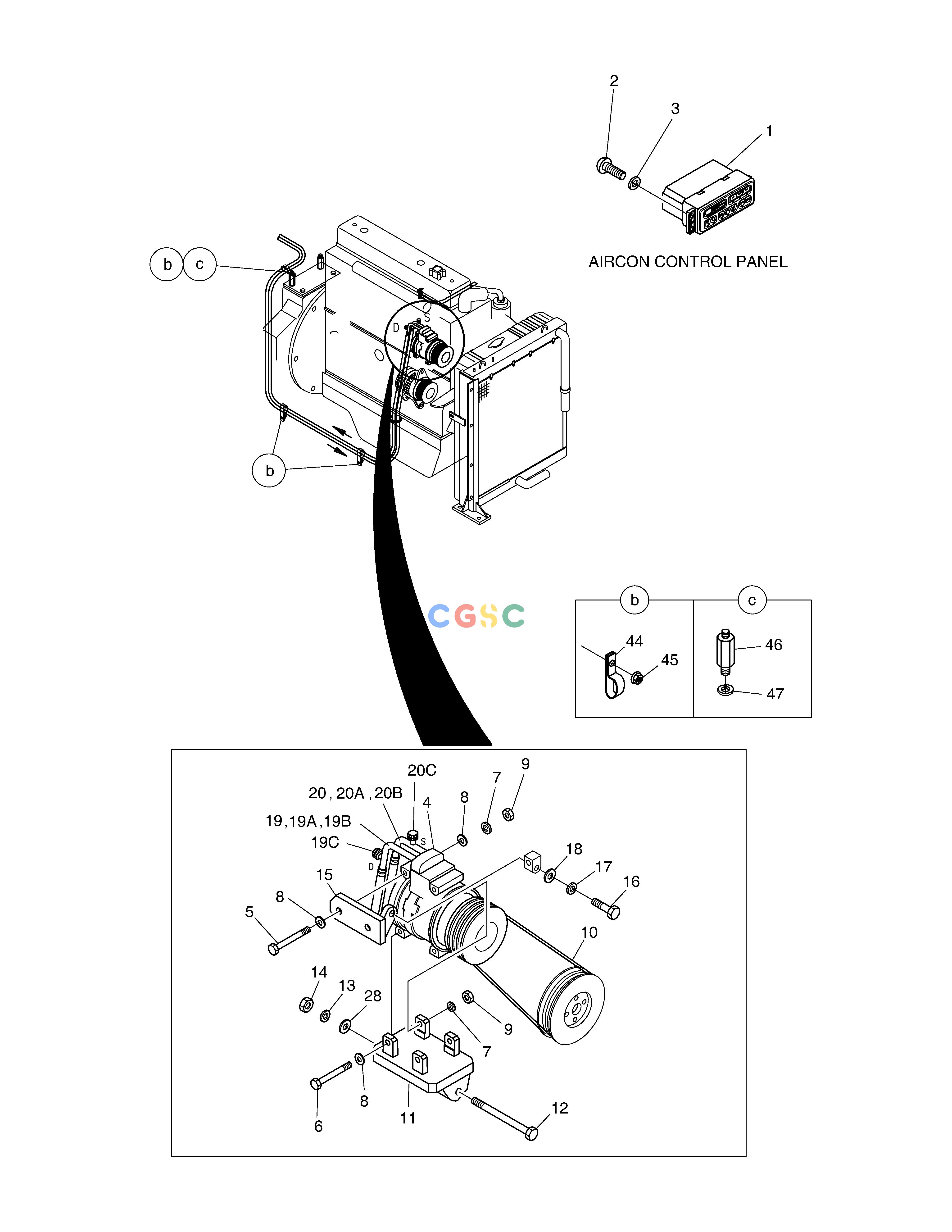 斗山零件查询AIRCONDITIONER(1) MEGA 400-V (CHINA) Doosan parts catalog online