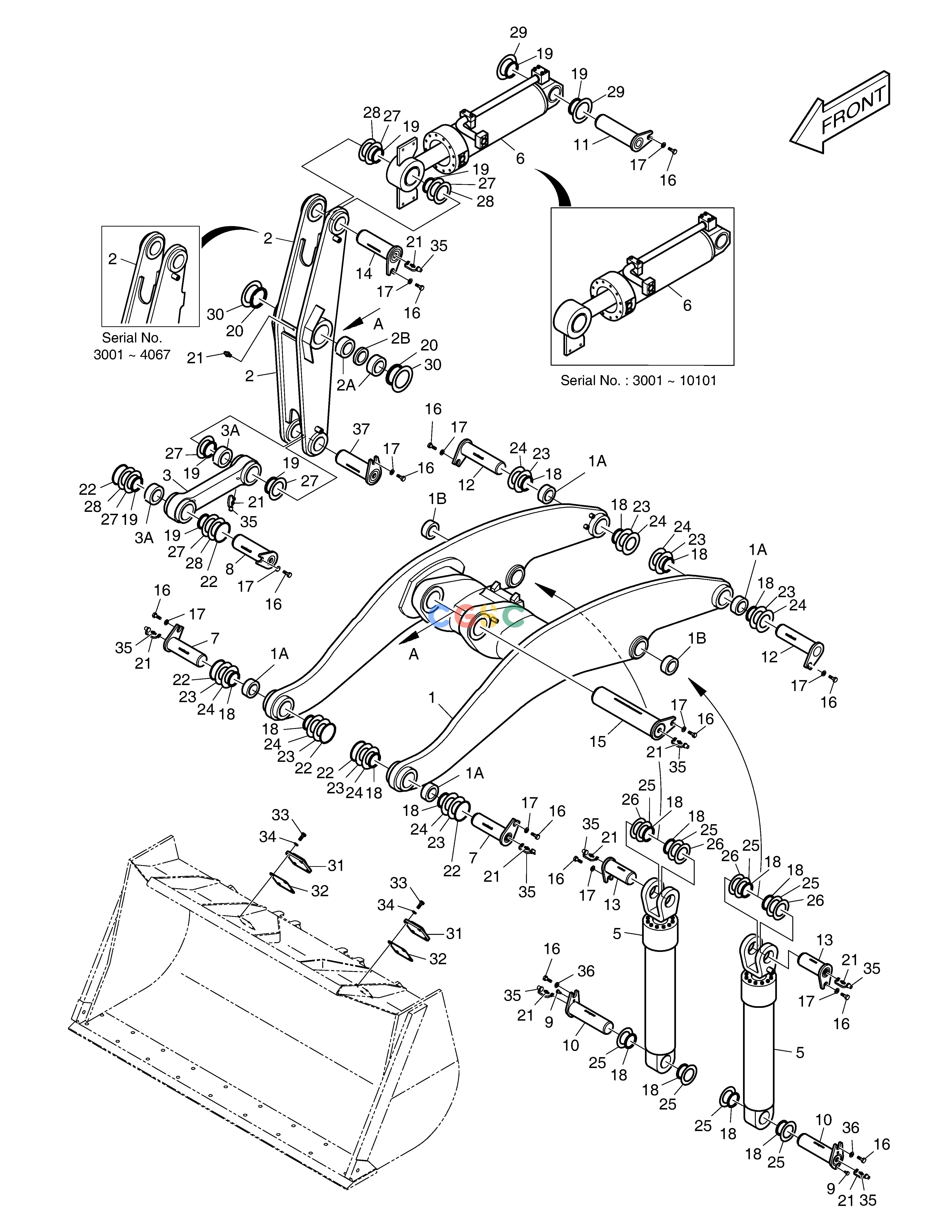 斗山零件查询LOADER ARM MEGA 400-V (CHINA) Doosan parts catalog online