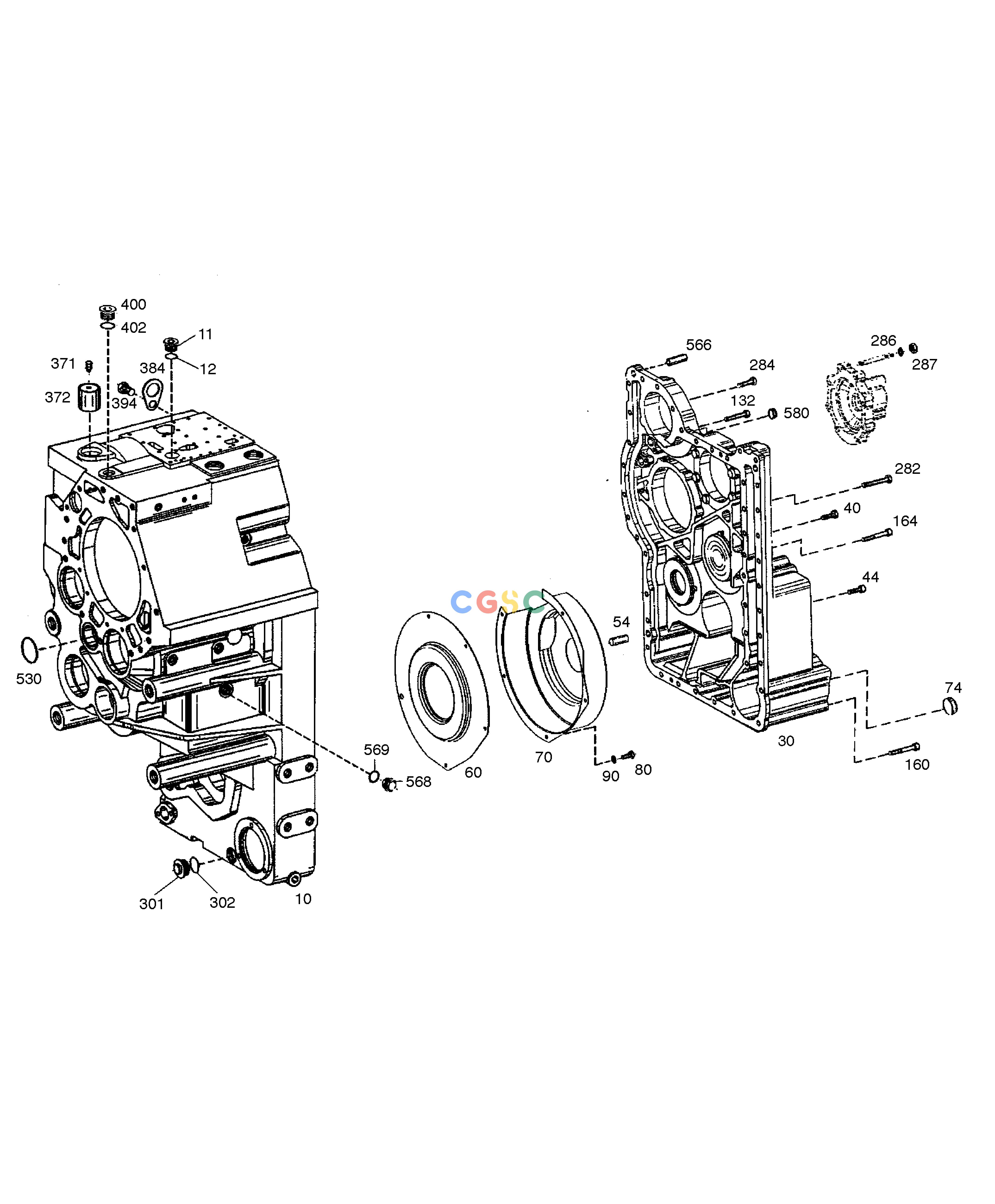 斗山零件查询GEARBOX HOUSING - TRANSMISSION MEGA 400-V (CHINA) Doosan parts catalog online