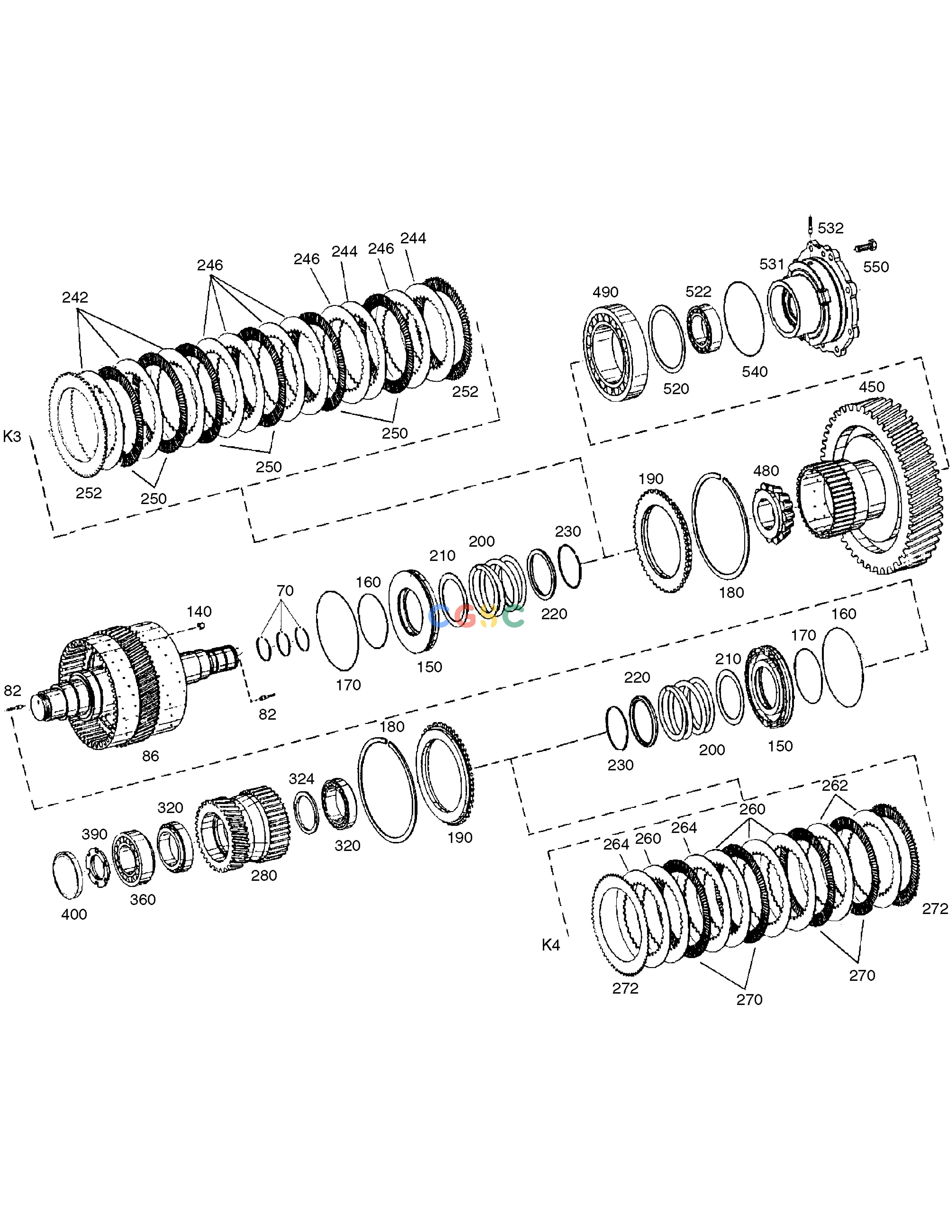 斗山零件查询COUPLING K3/K4 - TRANSMISSION MEGA 400-V (CHINA) Doosan parts catalog online