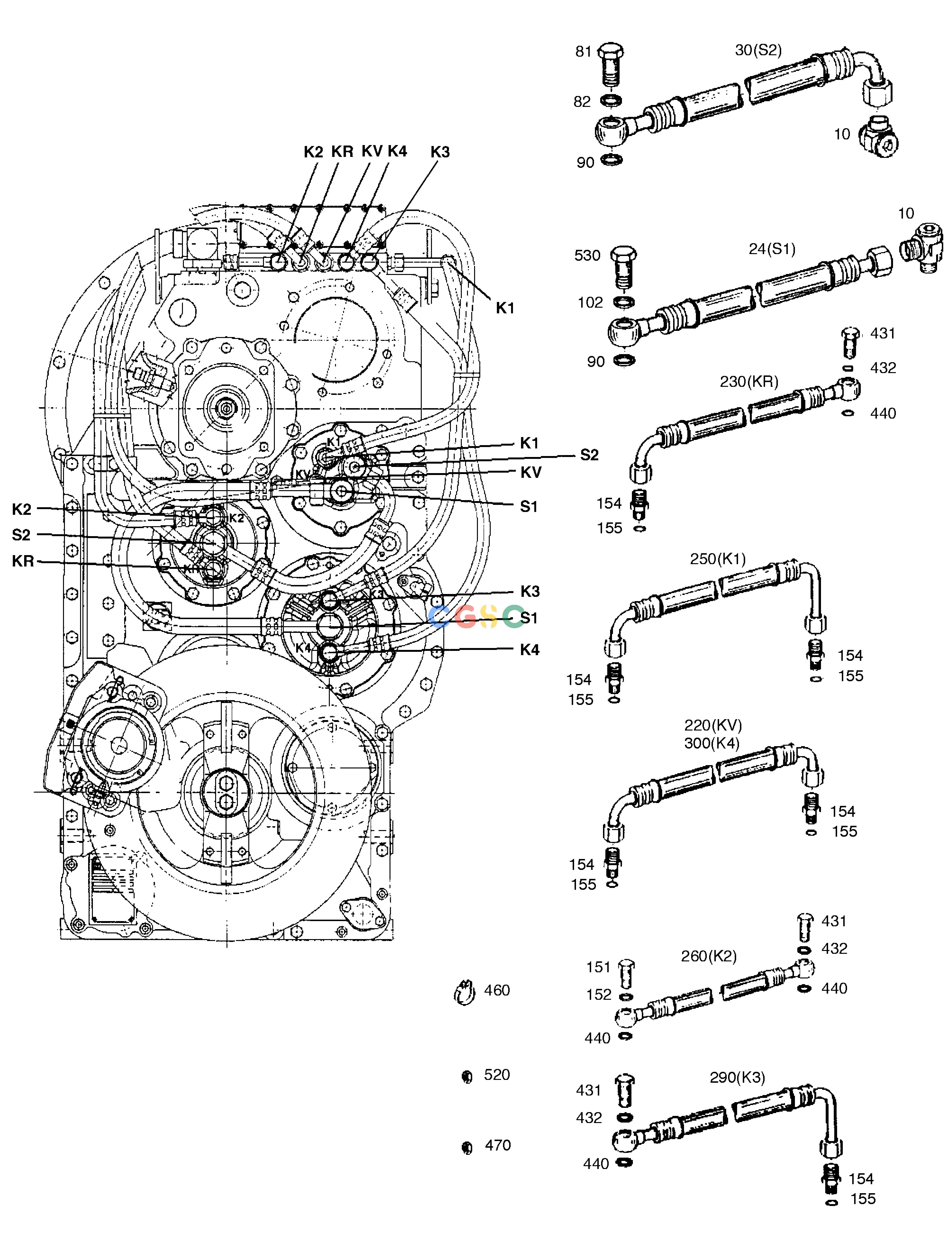 斗山零件查询OIL PIPE - TRANSMISSION MEGA 400-V (CHINA) Doosan parts catalog online