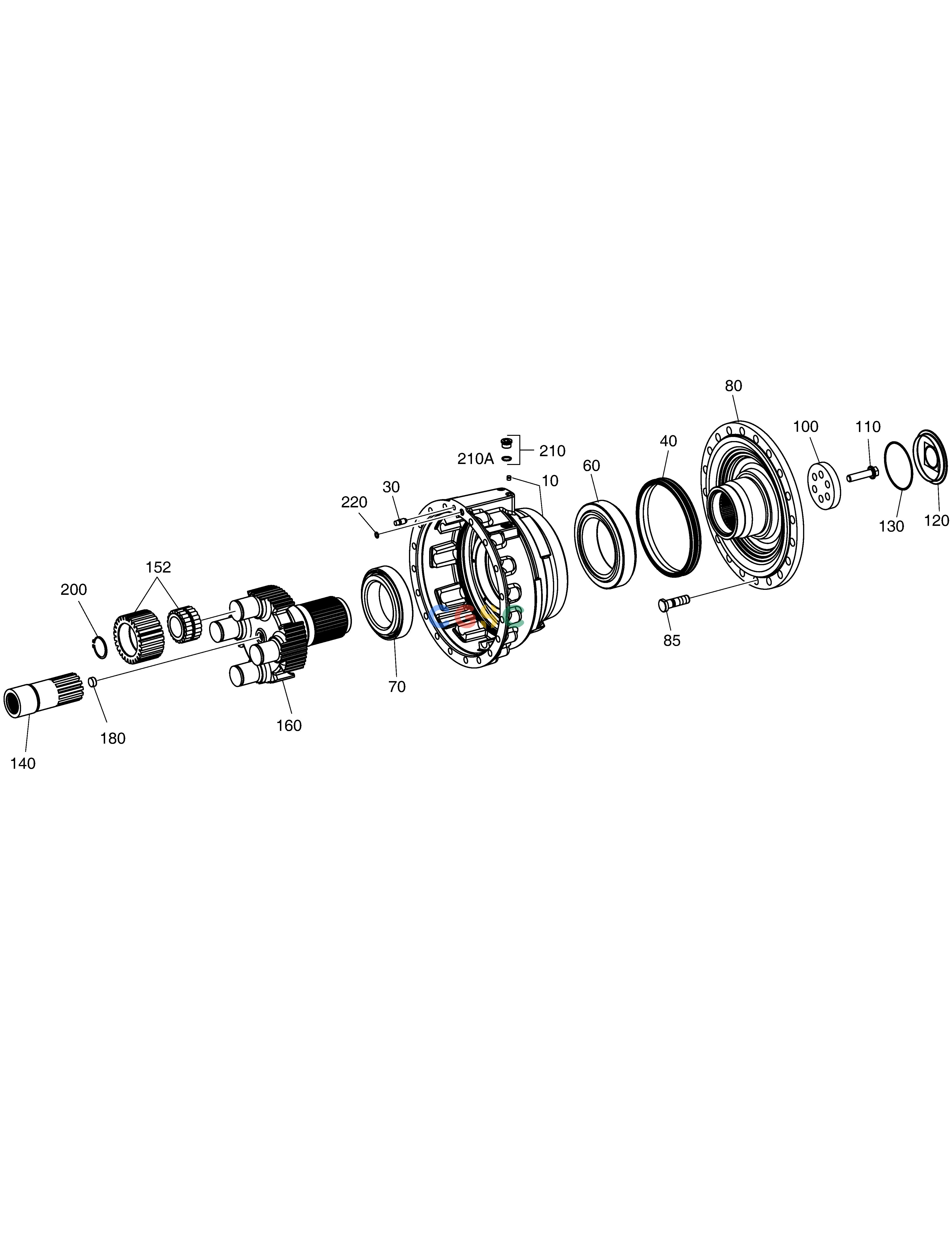 斗山零件查询OUTPUT - FRONT AXLE MEGA 400-V (CHINA) Doosan parts catalog online