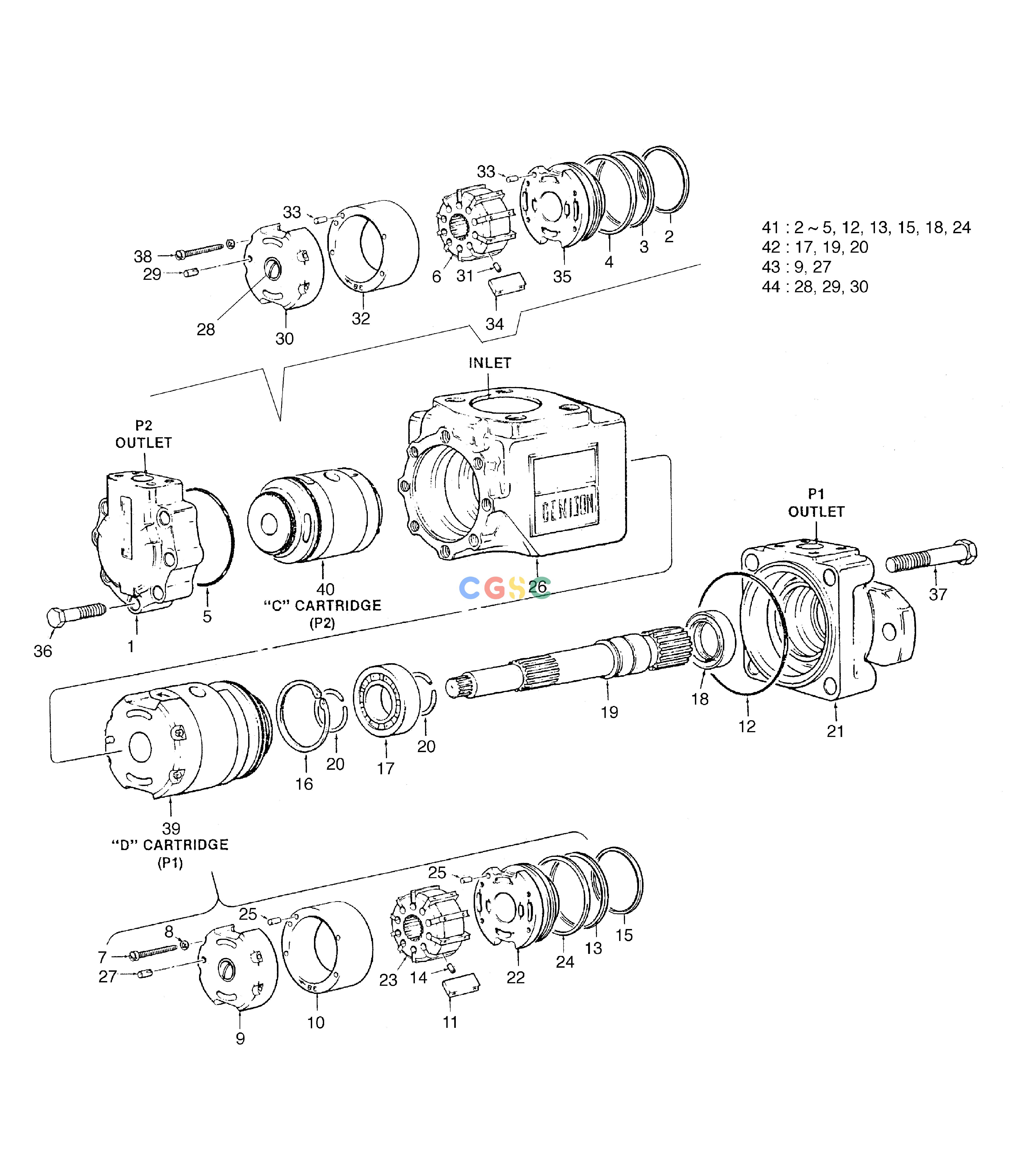 斗山零件查询STEER & PILOT PUMP MEGA 400-V (CHINA) Doosan parts catalog online