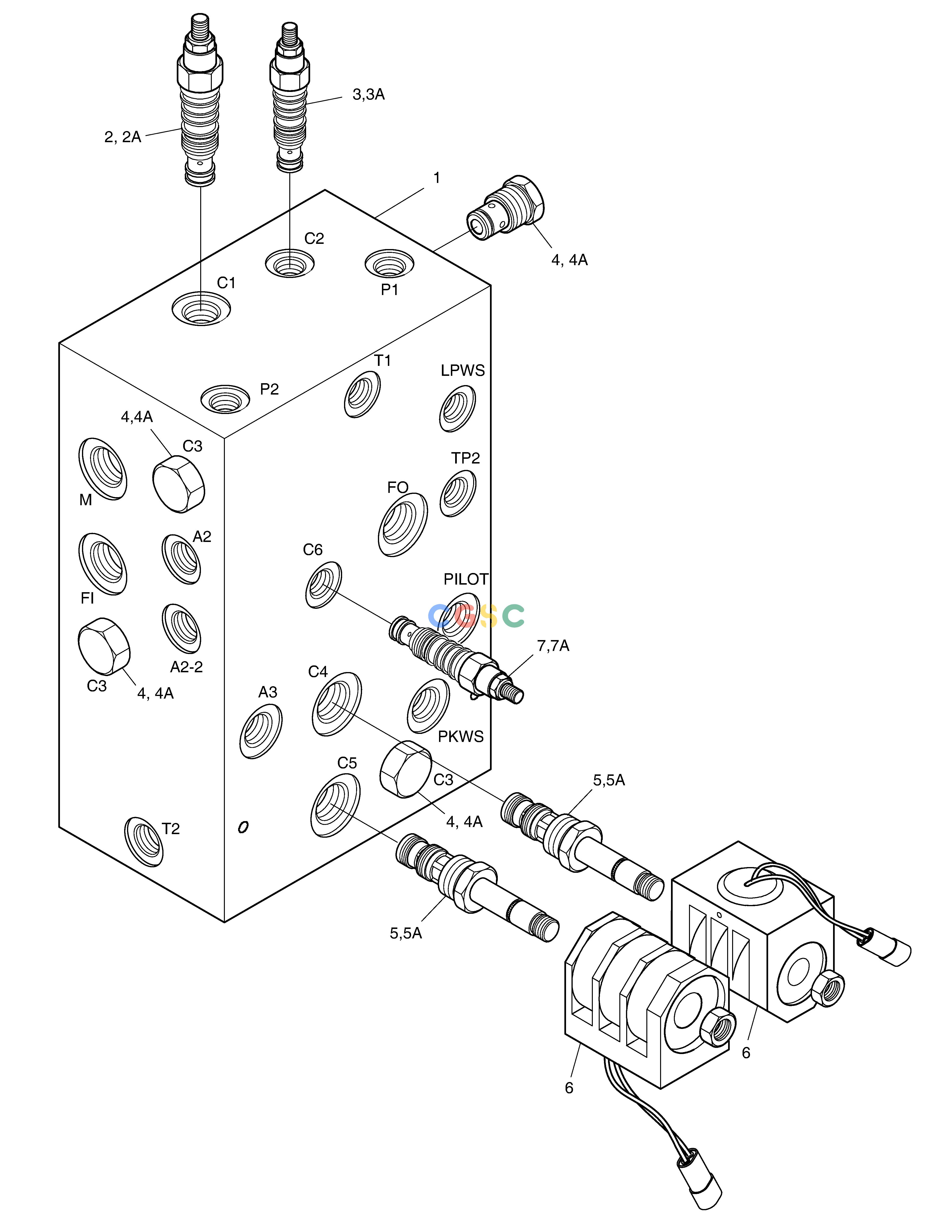 斗山零件查询BRAKE & PILOT SUPPLY VALVE MEGA 400-V (CHINA) Doosan parts catalog online