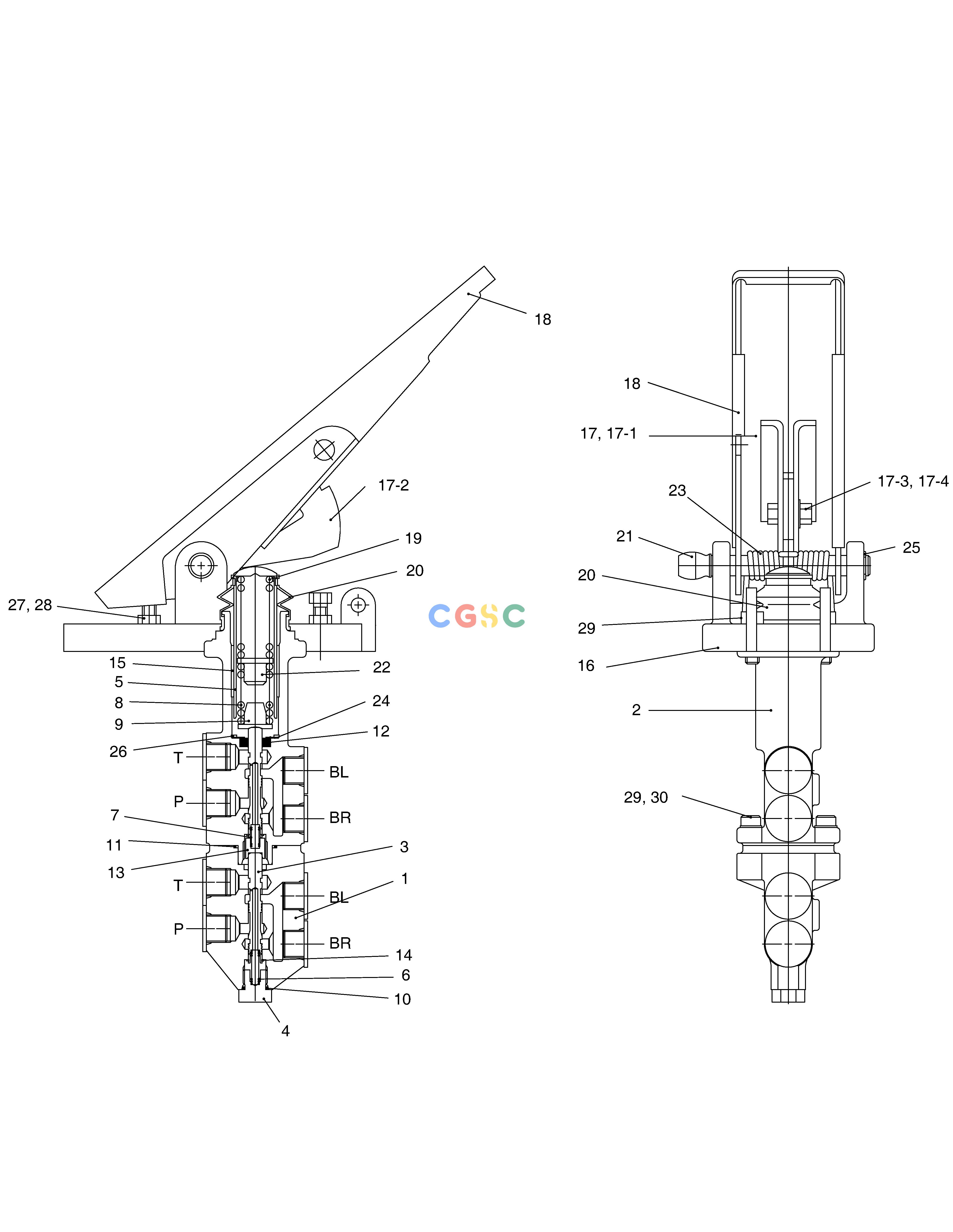 斗山零件查询BRAKE FOOT VALVE MEGA 400-V (CHINA) Doosan parts catalog online