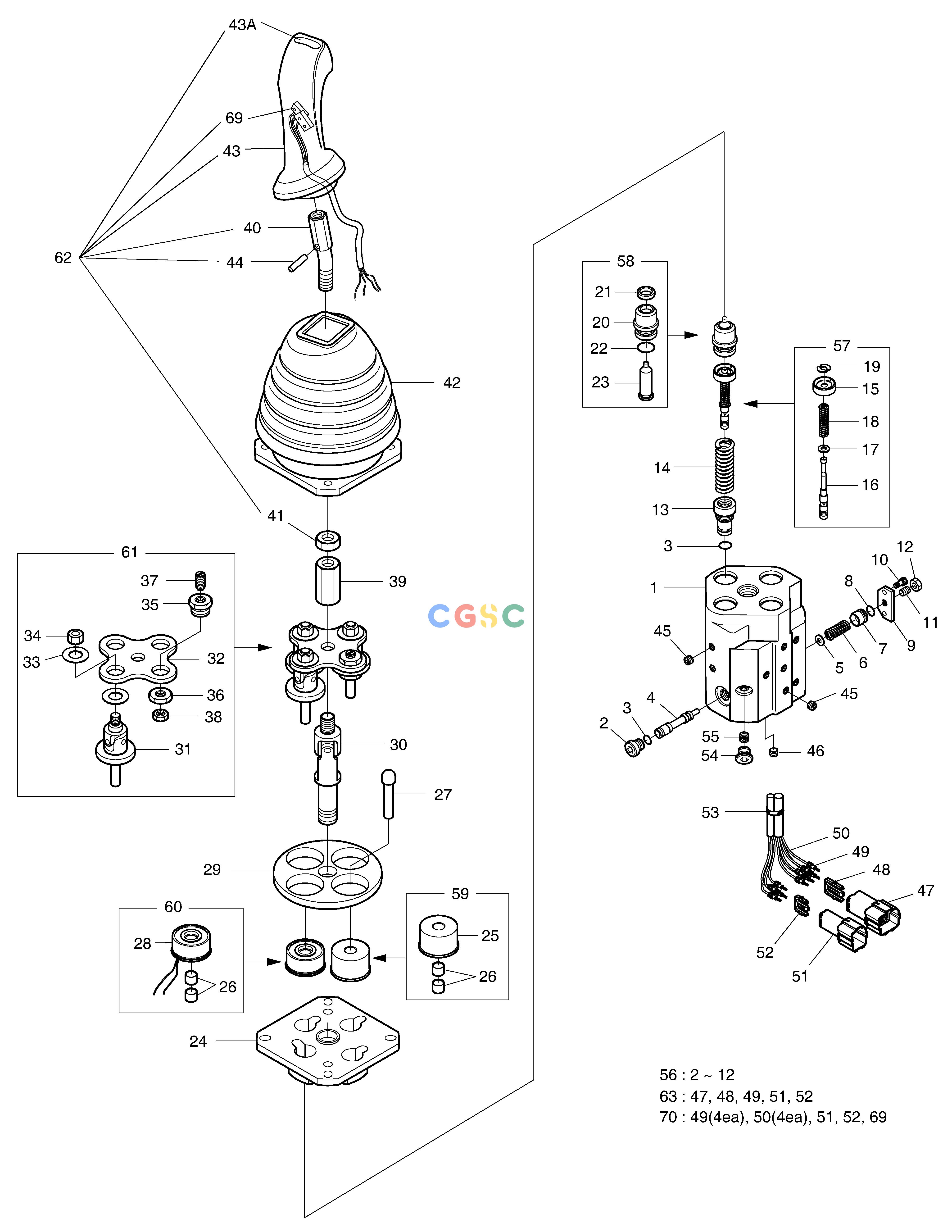 斗山零件查询REMOTE CONTROL VALVE - 2SPOOL MEGA 400-V (CHINA) Doosan parts catalog online