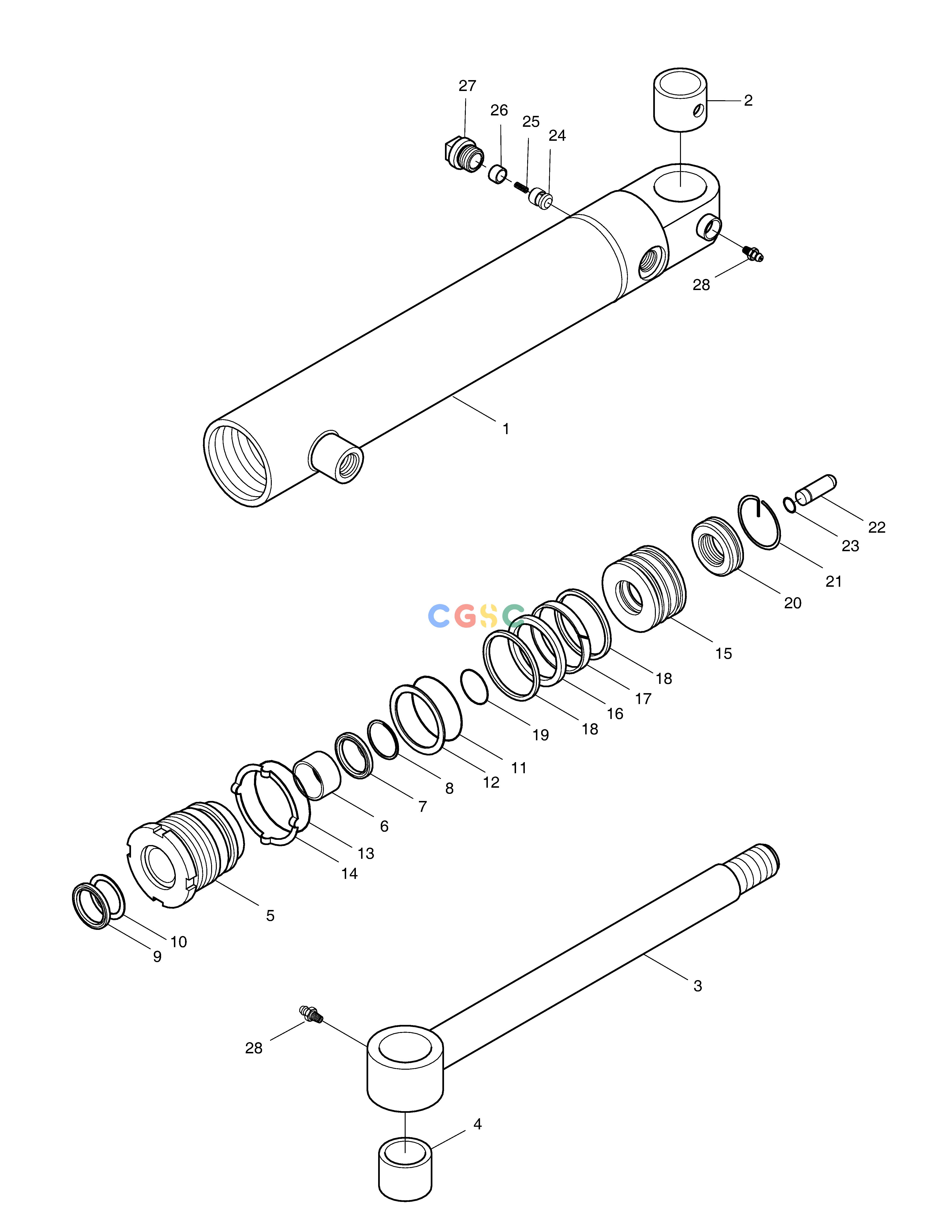 斗山零件查询STEERING CYLINDER MEGA 400-V (CHINA) Doosan parts catalog online