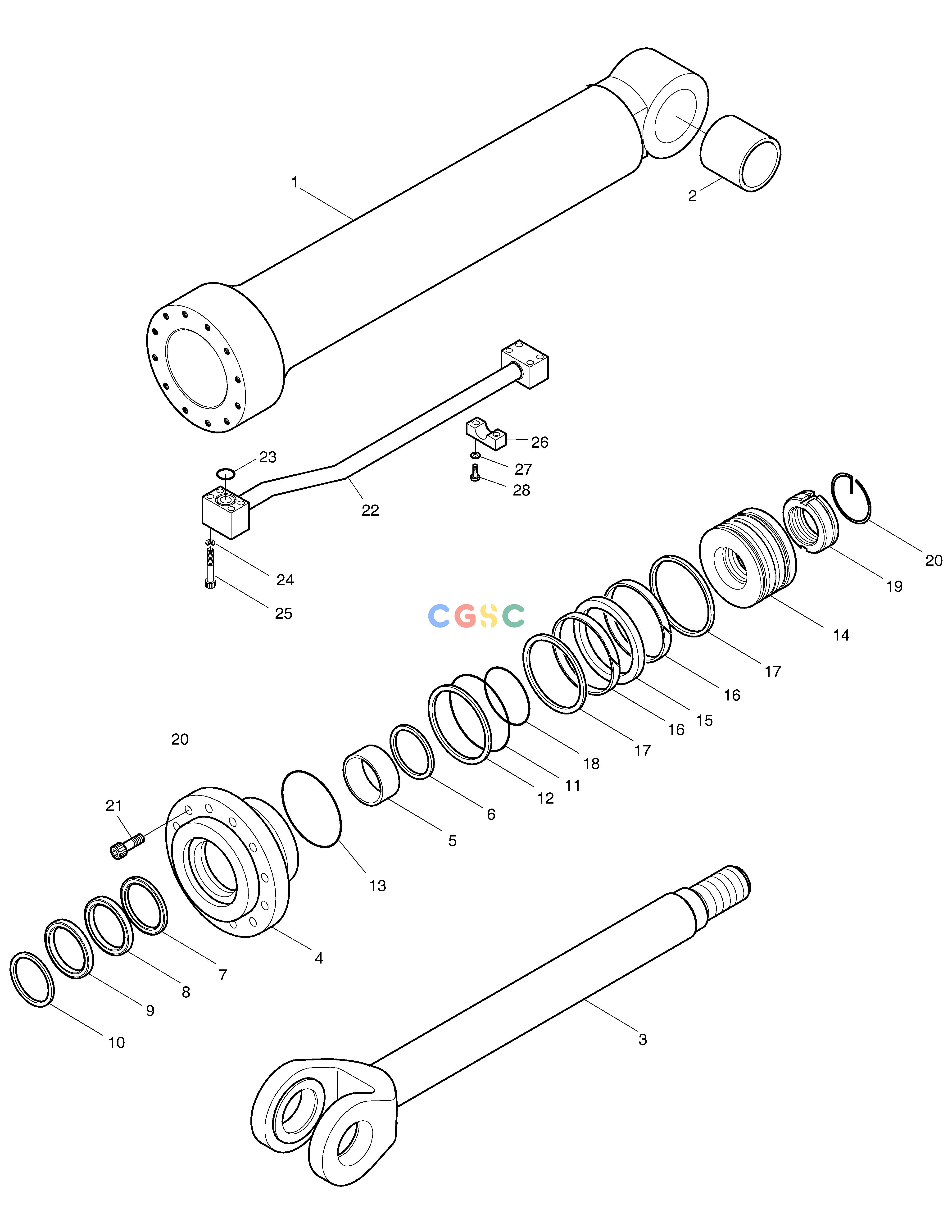 斗山零件查询LIFT CYLINDER MEGA 400-V (CHINA) Doosan parts catalog online