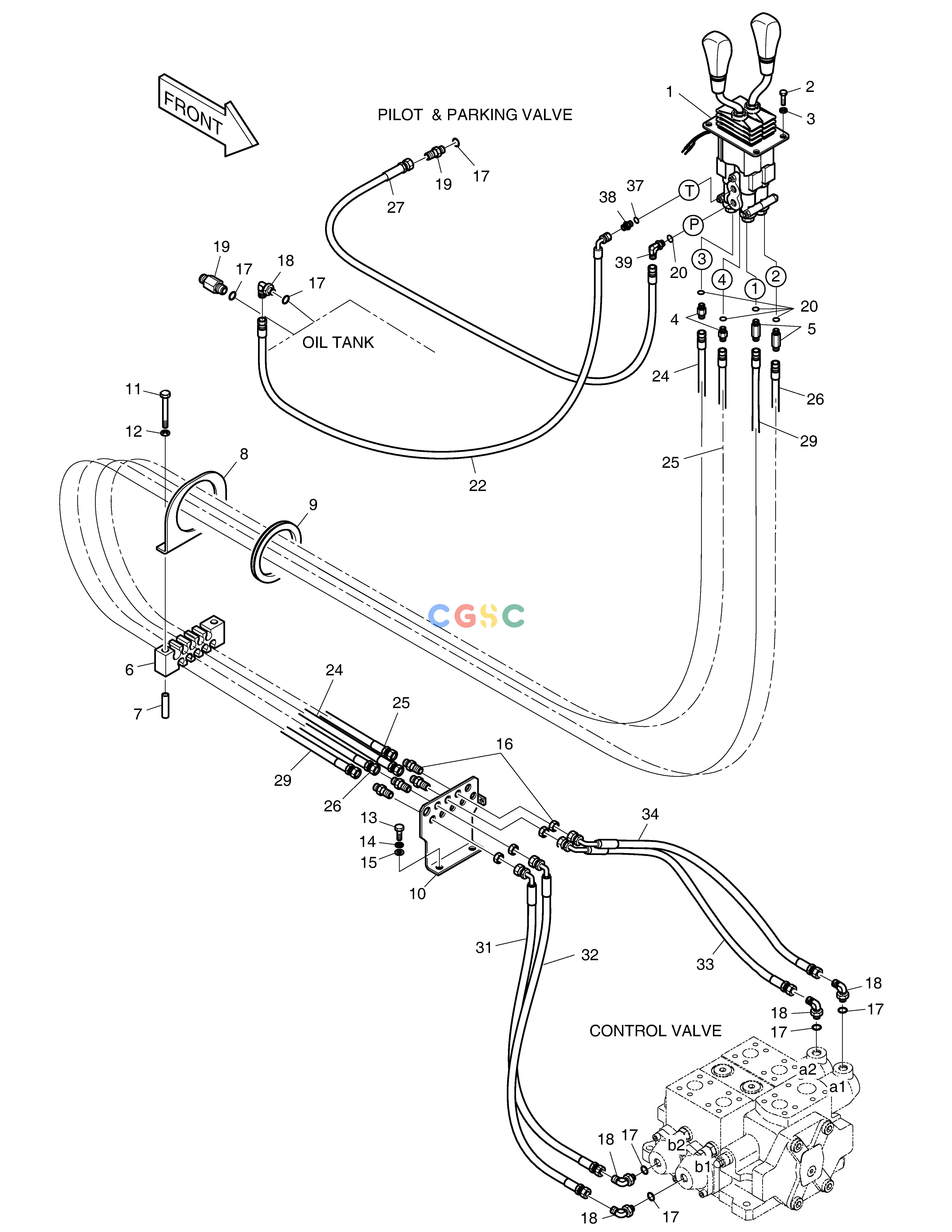 斗山零件查询PILOT PIPING(2LEVER - 2SPOOL) MEGA 400-V (CHINA) Doosan parts catalog online