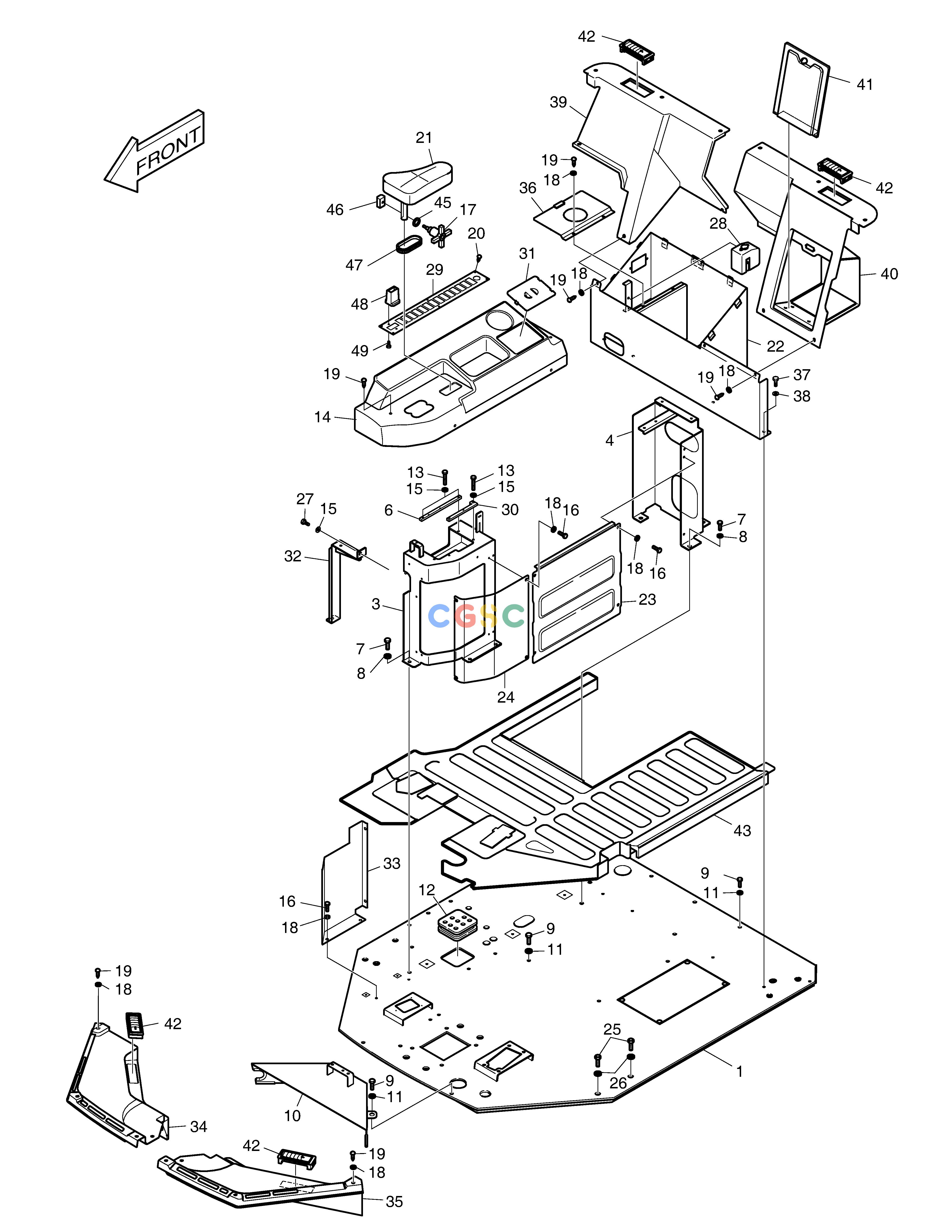 斗山零件查询CONTROL STAND - 2LEVER MEGA 400-V (CHINA) Doosan parts catalog online