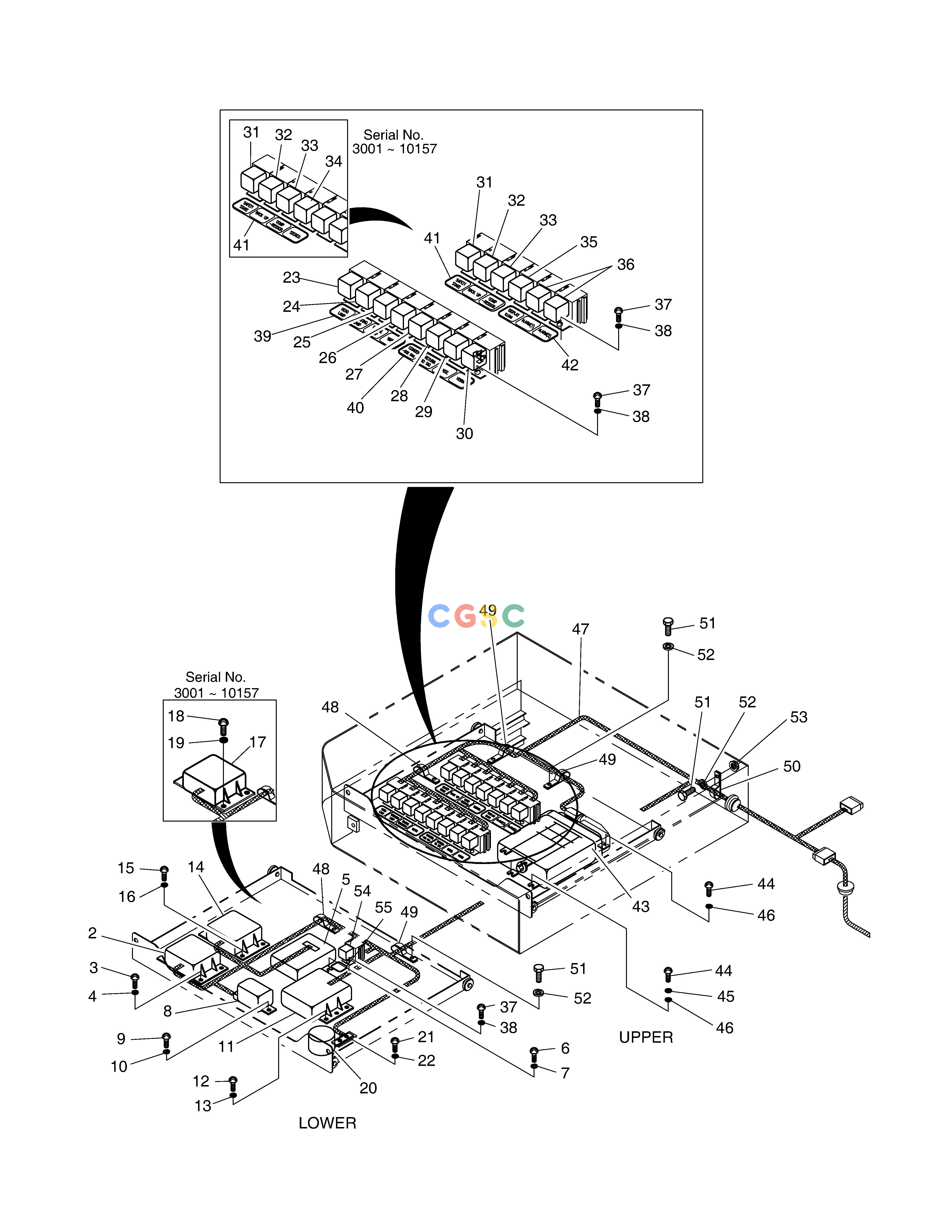 斗山零件查询ELECTRIC BOX ASS'Y - FNR LEVER MEGA 400-V (CHINA) Doosan parts catalog online