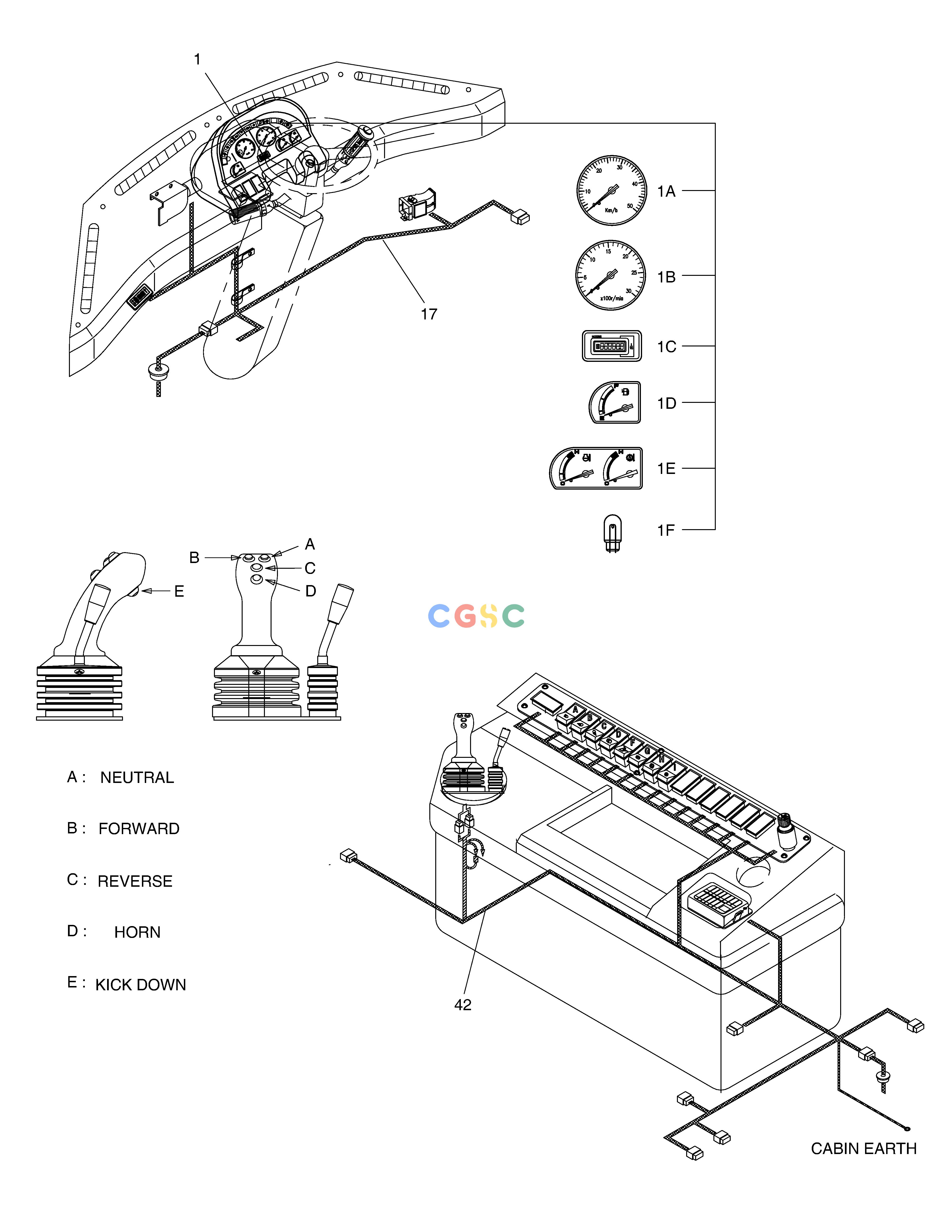 斗山零件查询ELECTRIC PARTS - FNR LEVER MEGA 400-V (CHINA) Doosan parts catalog online