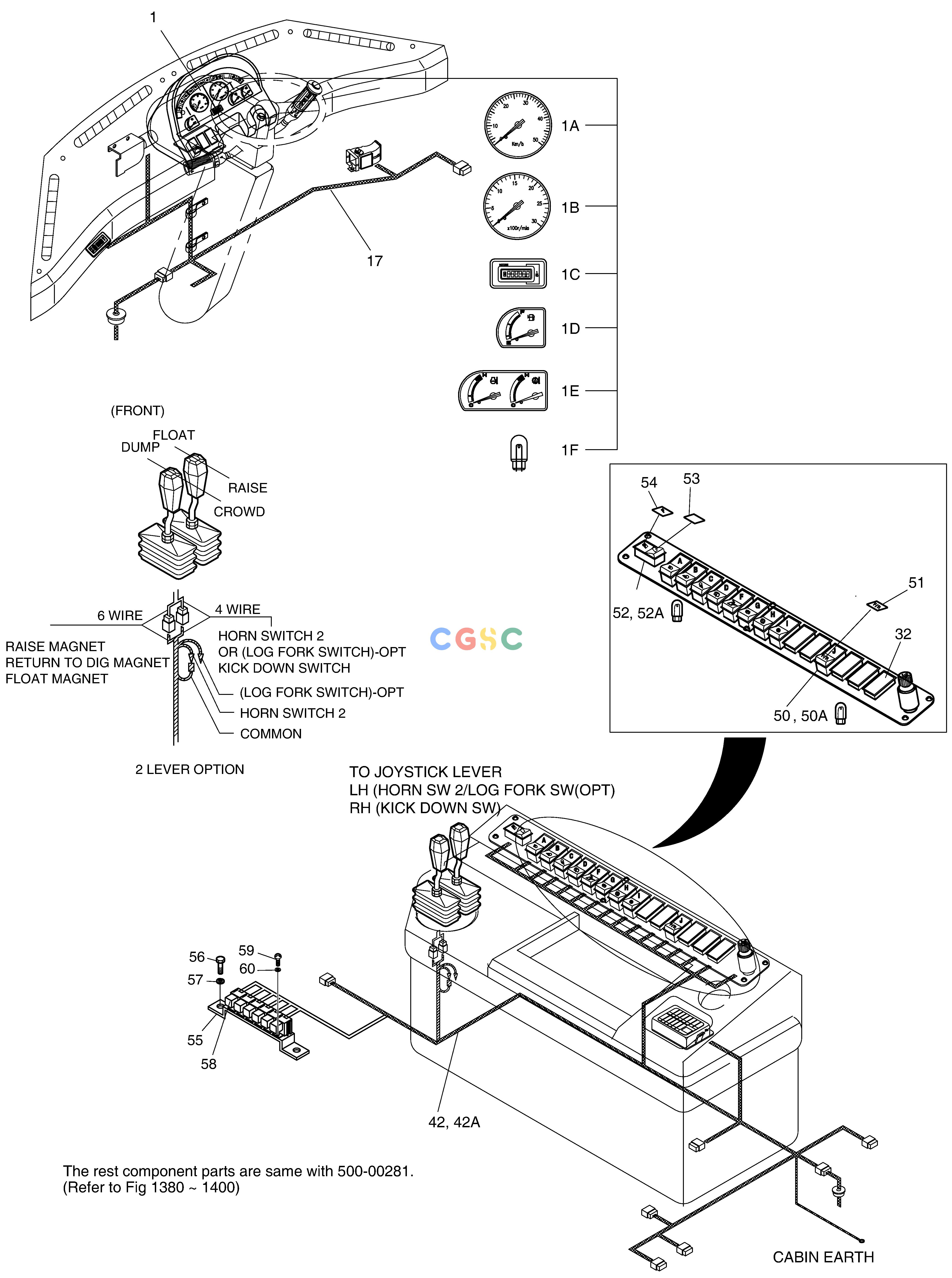 斗山零件查询ELECTRIC PARTS - 2LEVER FNR MEGA 400-V (CHINA) Doosan parts catalog online
