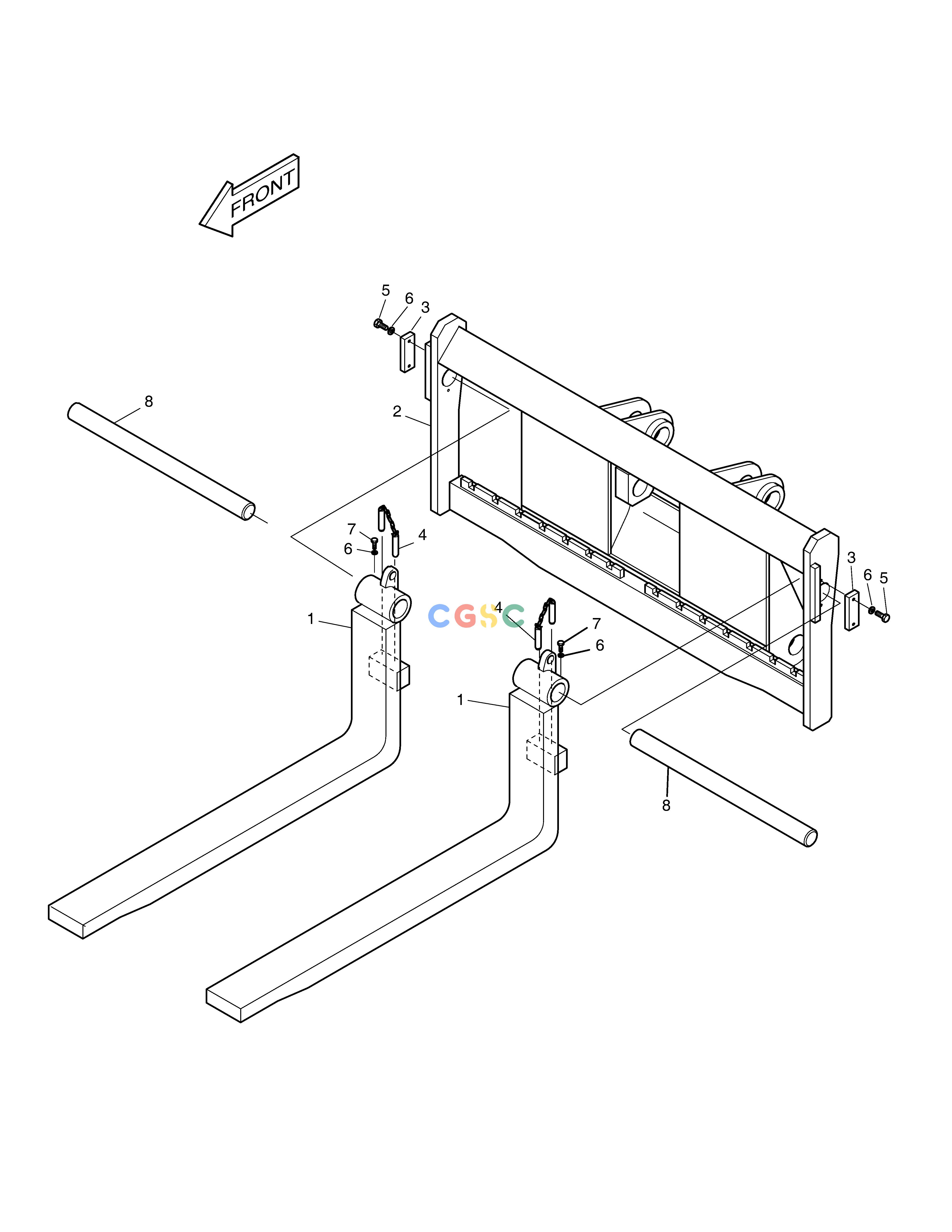 斗山零件查询PALLET FORK ASS'Y MEGA 400-V (CHINA) Doosan parts catalog online
