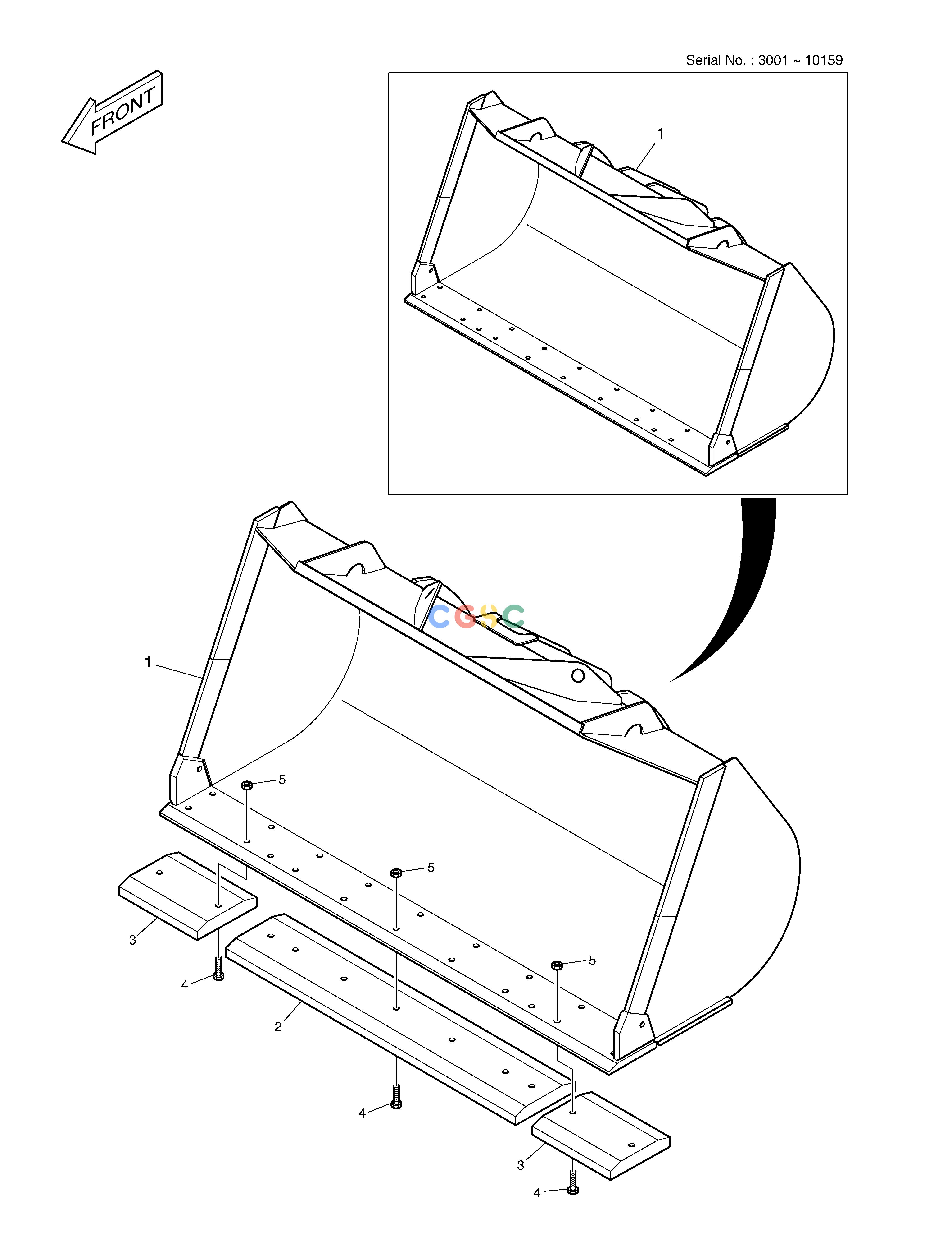 斗山零件查询BUCKET - 3.7㎥ - CUTTING EDGE MEGA 400-V (CHINA) Doosan parts catalog online