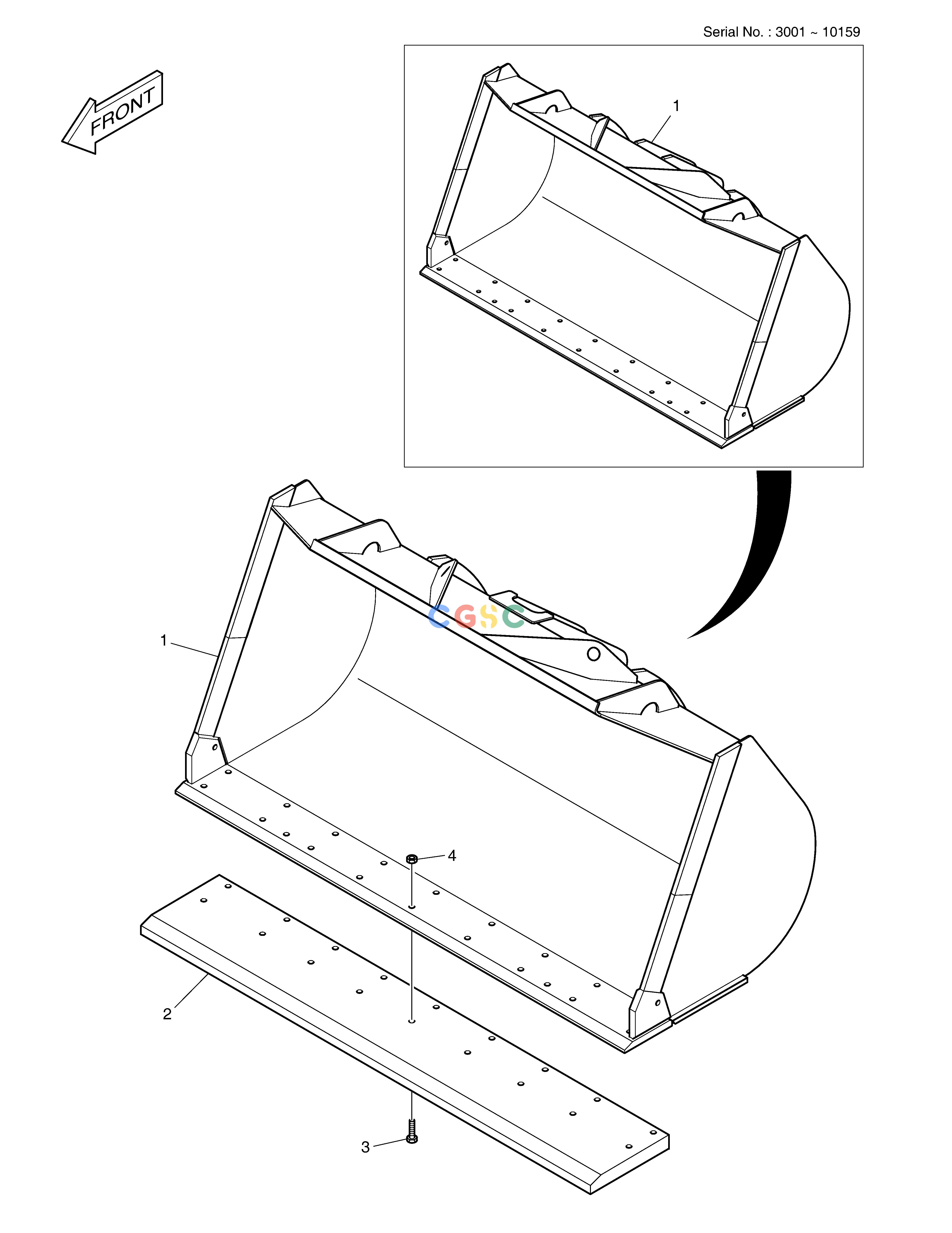 斗山零件查询BUCKET - 3.9㎥ - CUTTING EDGE MEGA 400-V (CHINA) Doosan parts catalog online