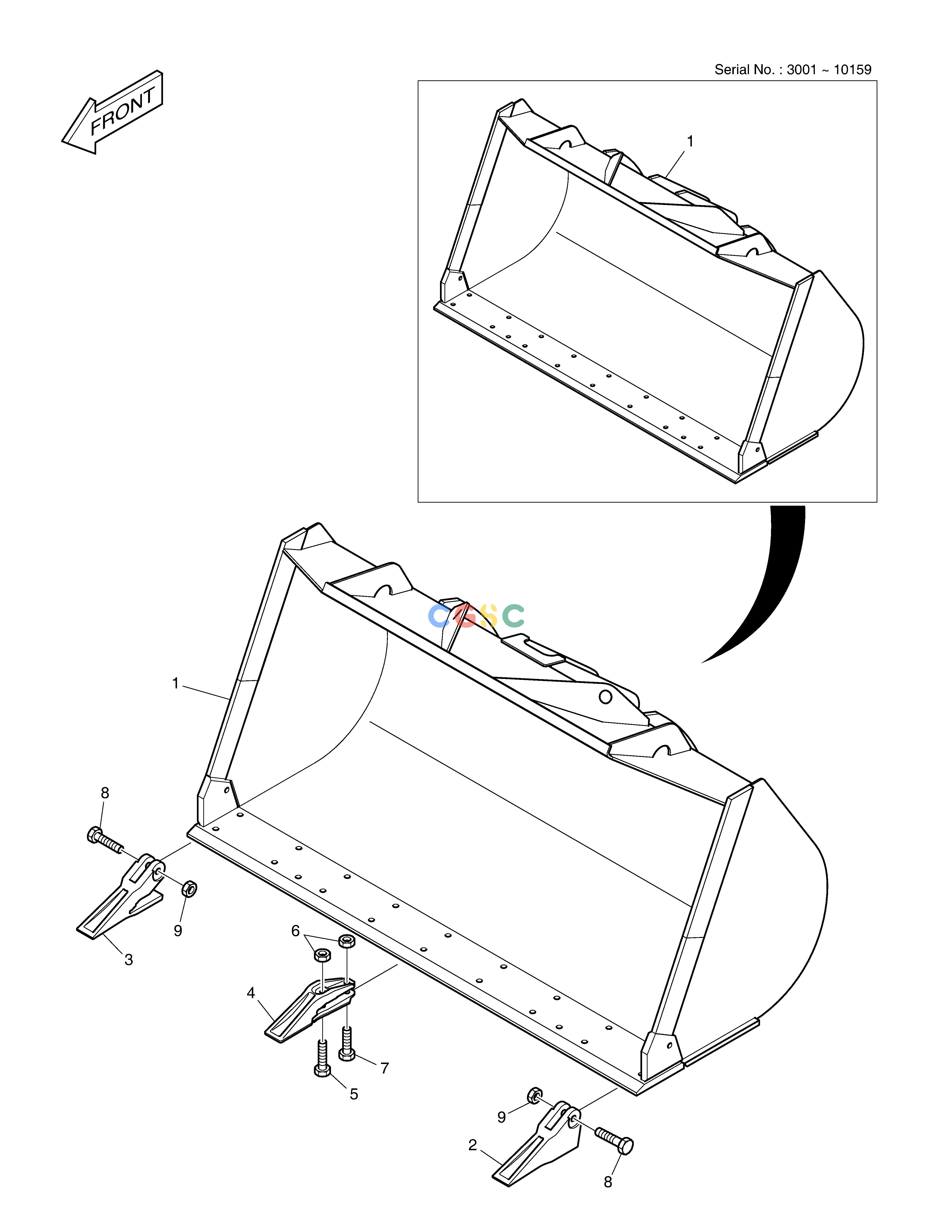 斗山零件查询BUCKET - 3.9㎥ - TOOTH - REINFORCE MEGA 400-V (CHINA) Doosan parts catalog online