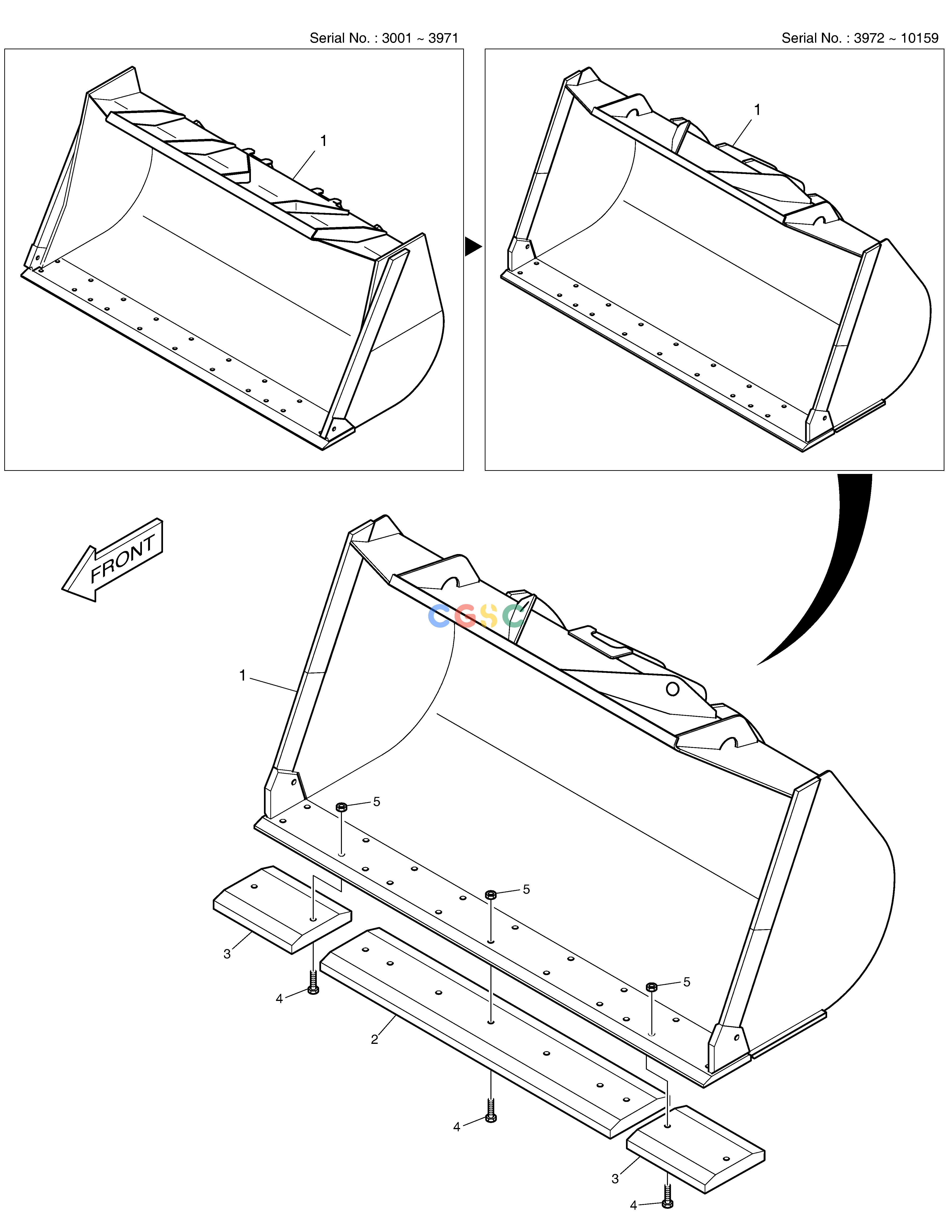 斗山零件查询BUCKET - 4.1㎥ - CUTTING EDGE MEGA 400-V (CHINA) Doosan parts catalog online