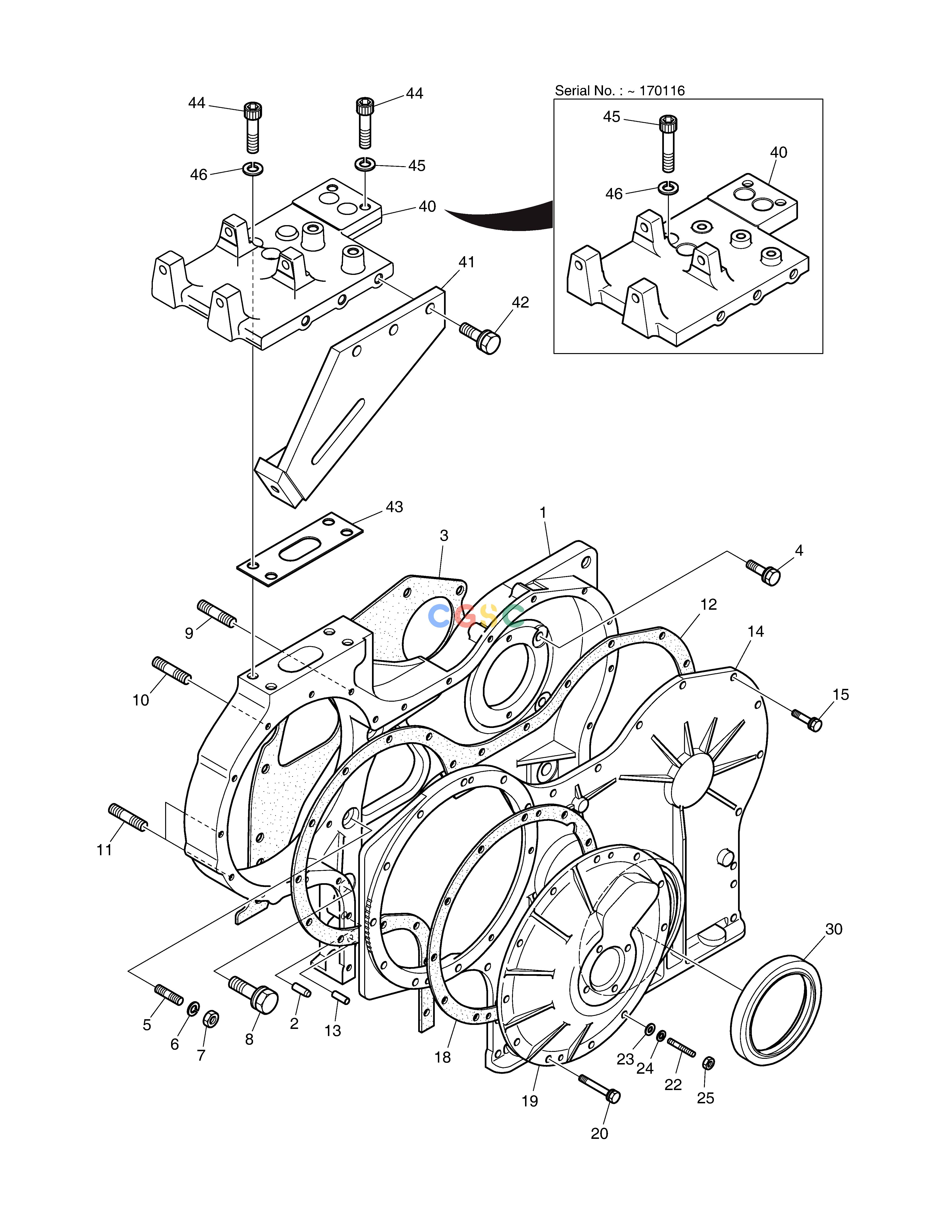 斗山零件查询TIMING GEAR CASE DL250A Doosan parts catalog online