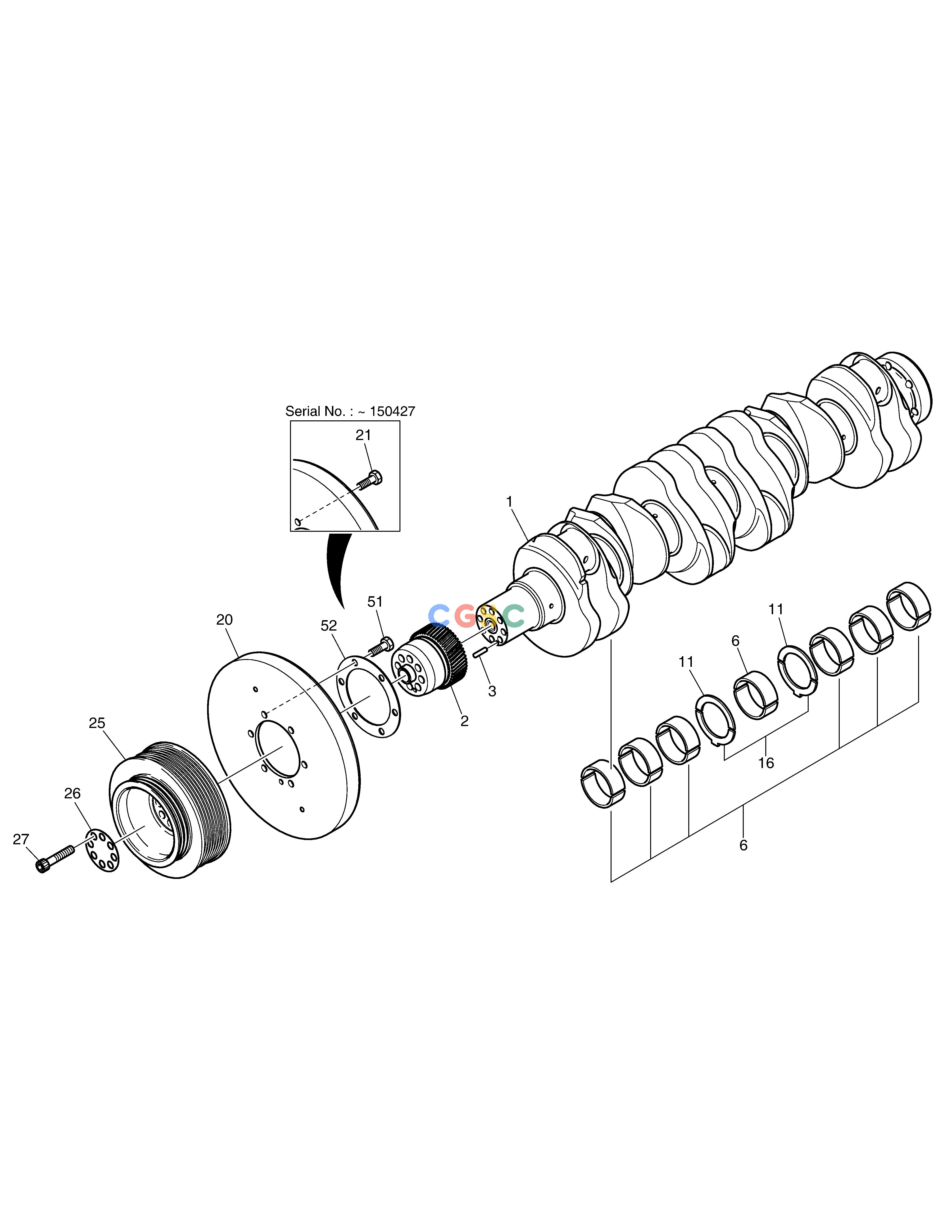 斗山零件查询CRANK SHAFT DL250A Doosan parts catalog online
