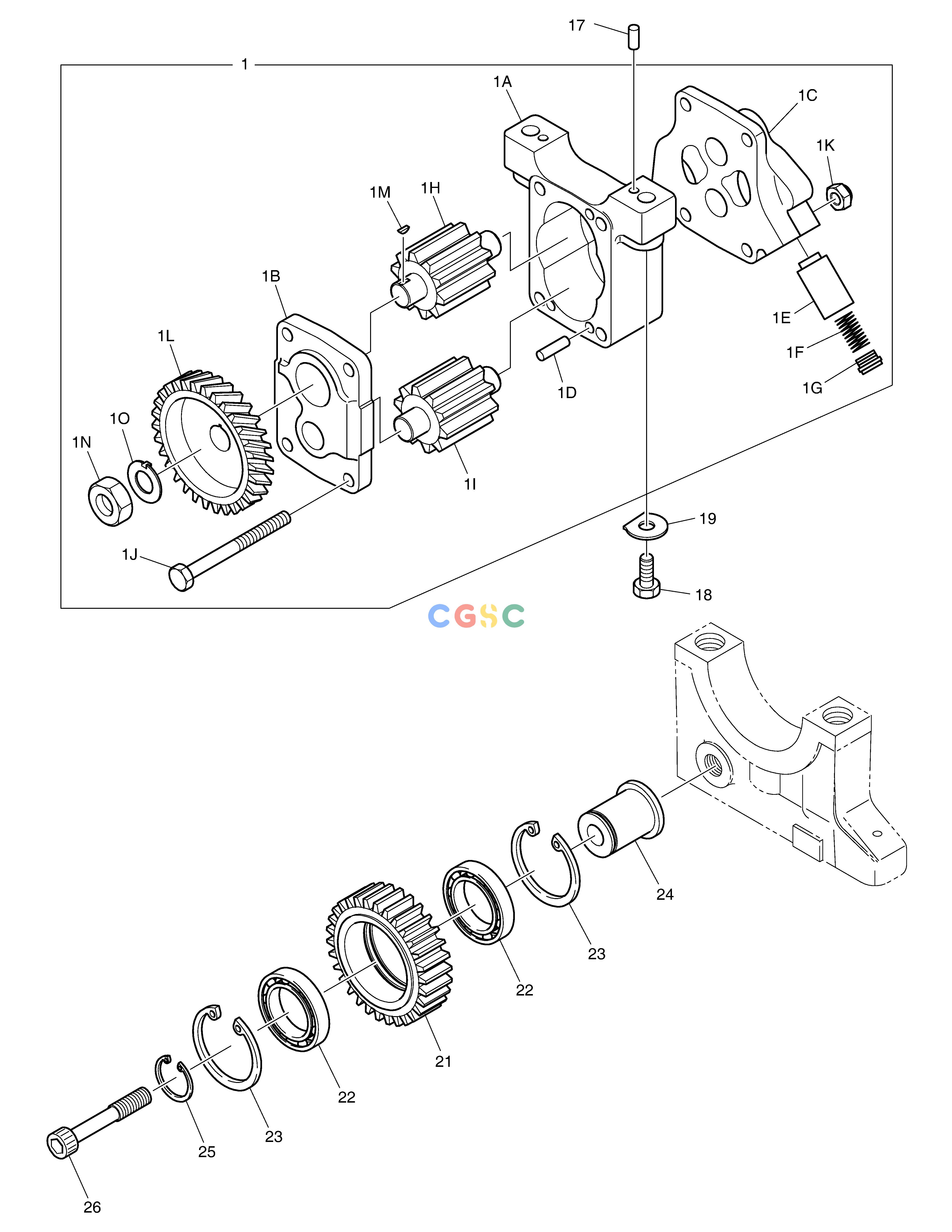 斗山零件查询OIL PUMP & IDLE GEAR DL250A Doosan parts catalog online
