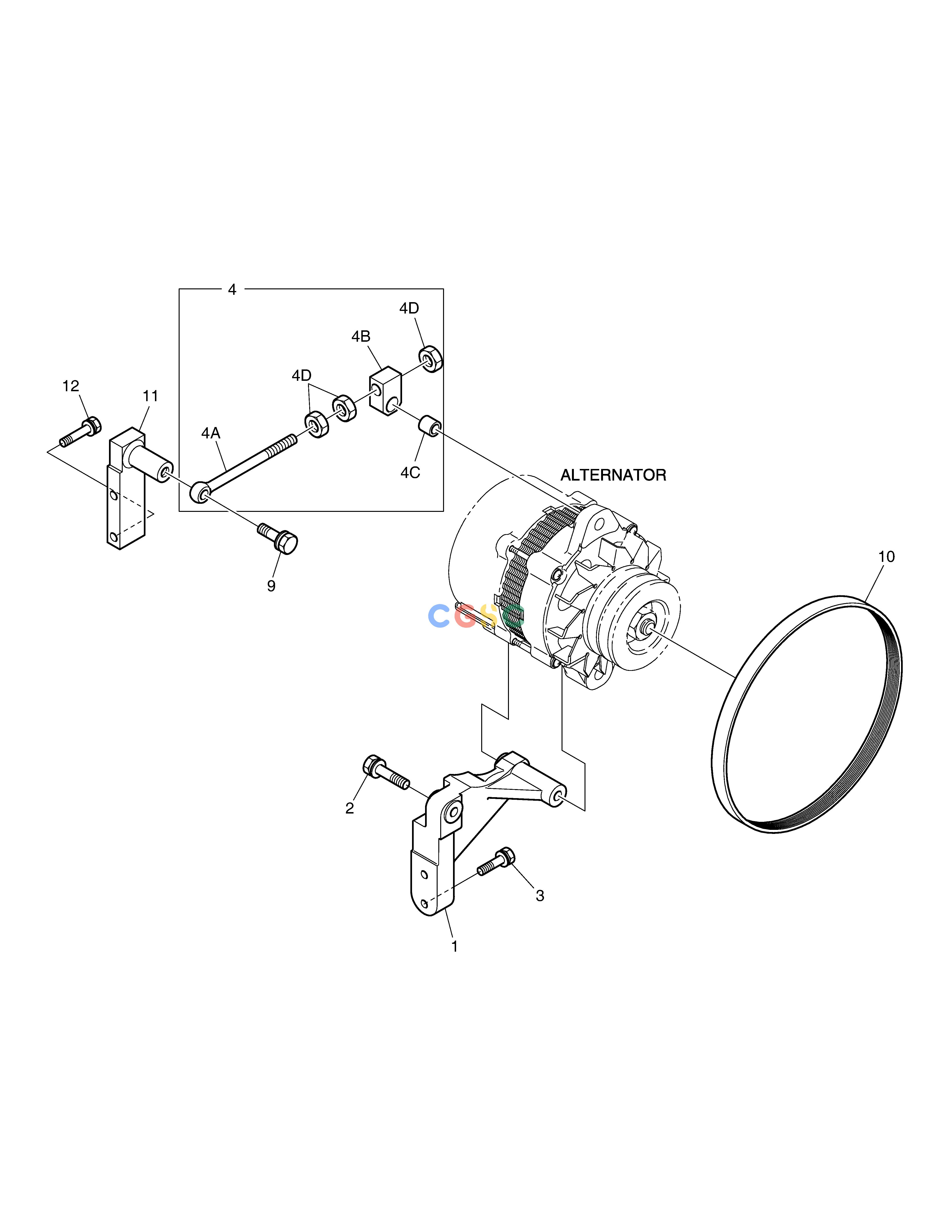 斗山零件查询ALTERNATOR & MOUNTING DL250A Doosan parts catalog online