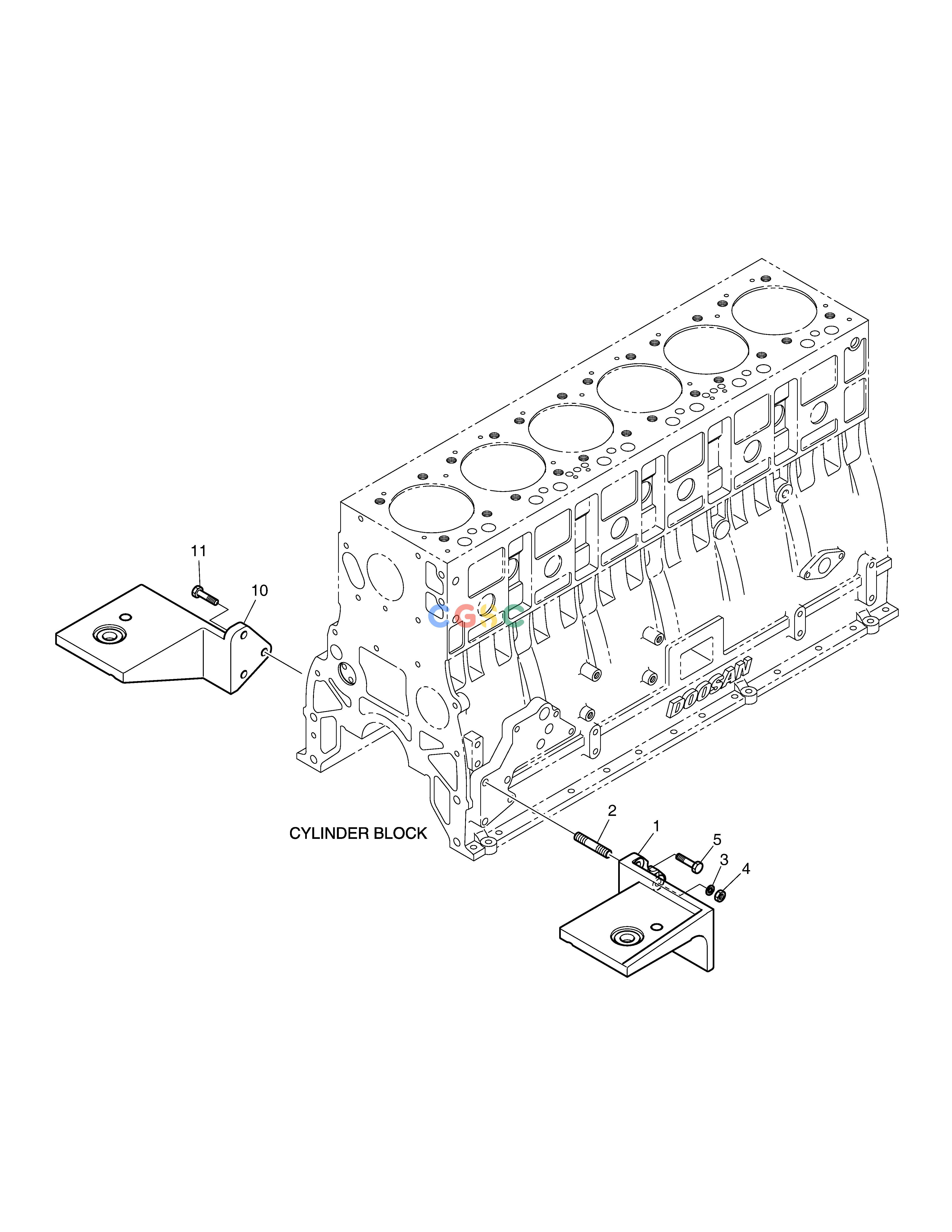 斗山零件查询ENGINE MOUNTING DL250A Doosan parts catalog online