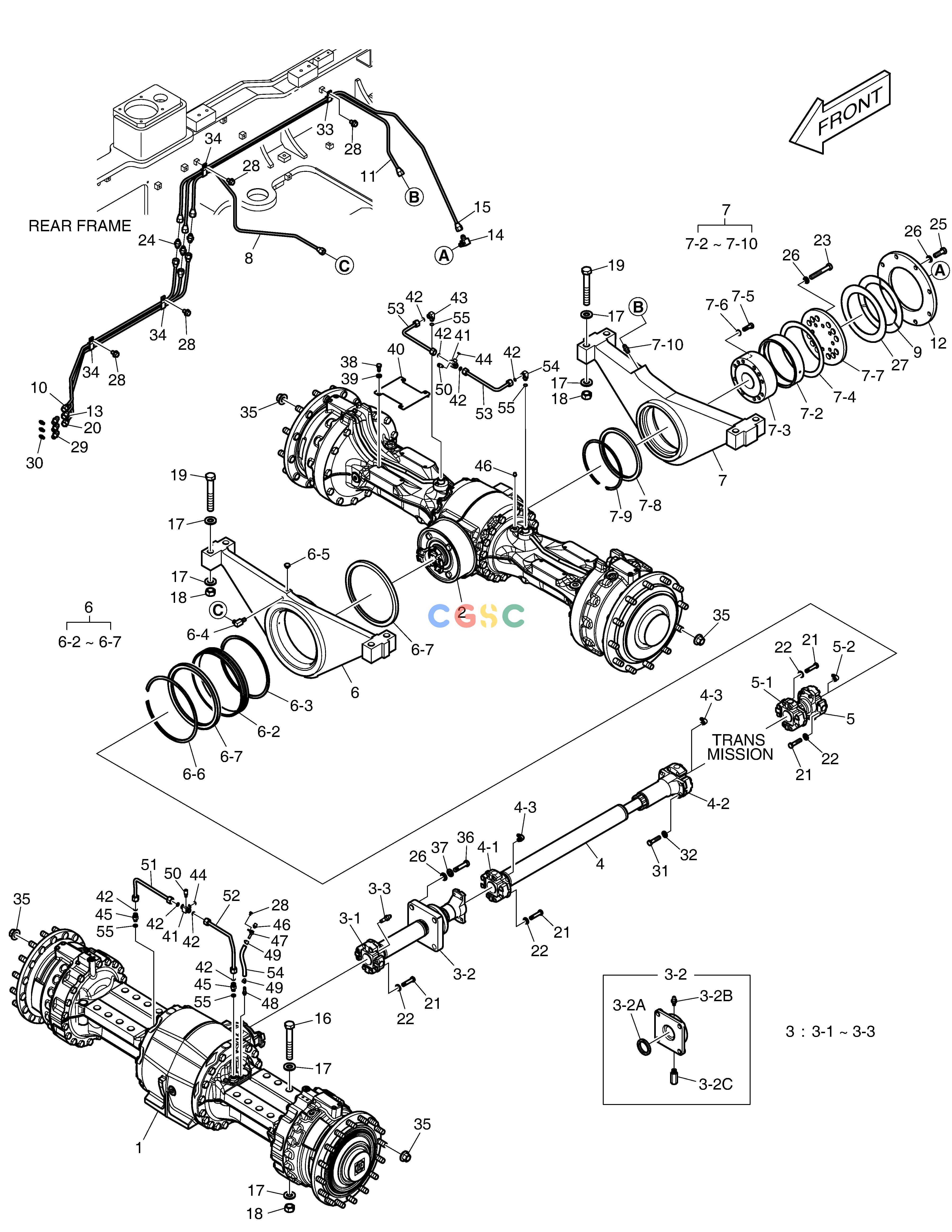 斗山零件查询AXLE & DRIVE SHAFT DL250A Doosan parts catalog online