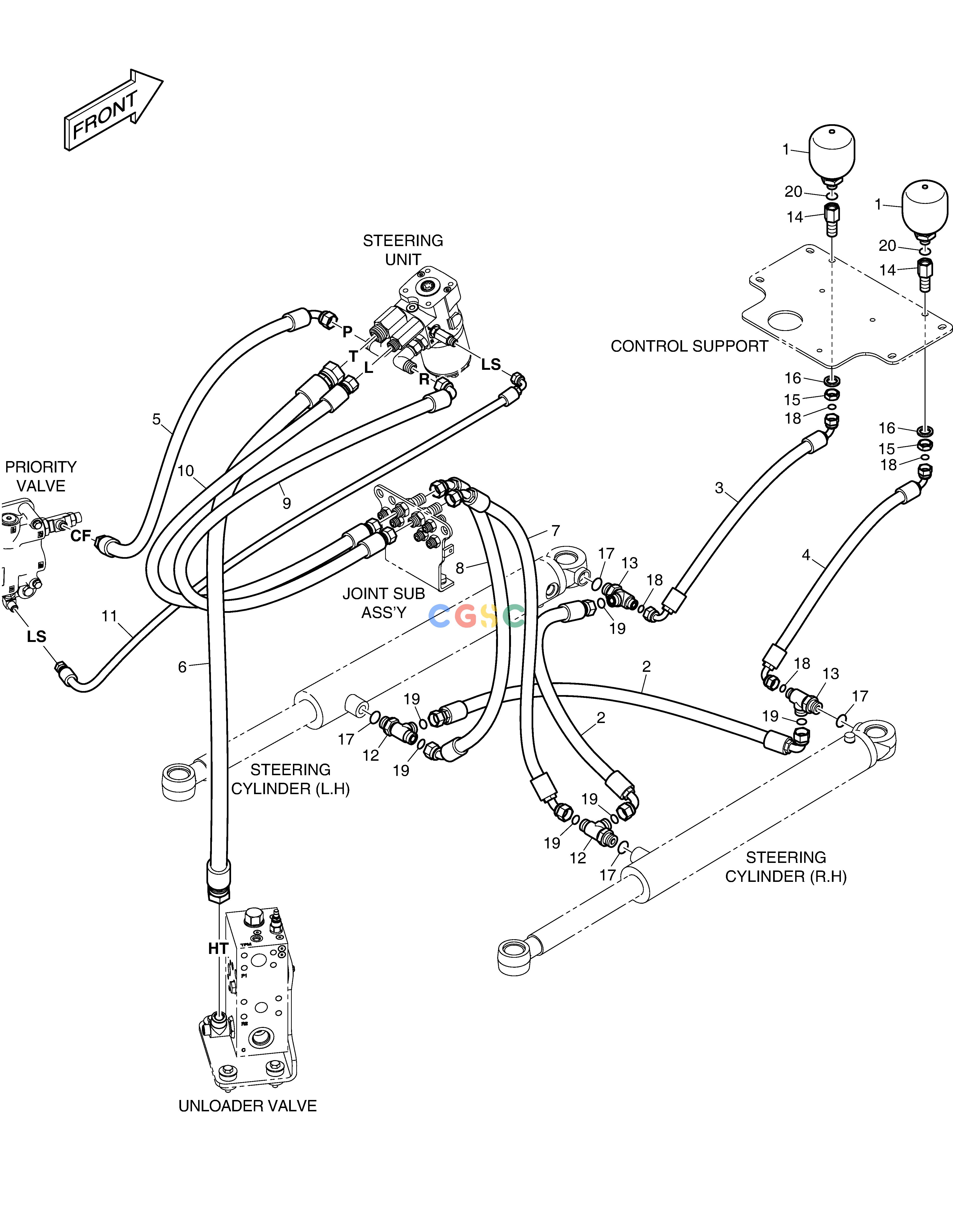斗山零件查询STEERING PIPING DL250A Doosan parts catalog online