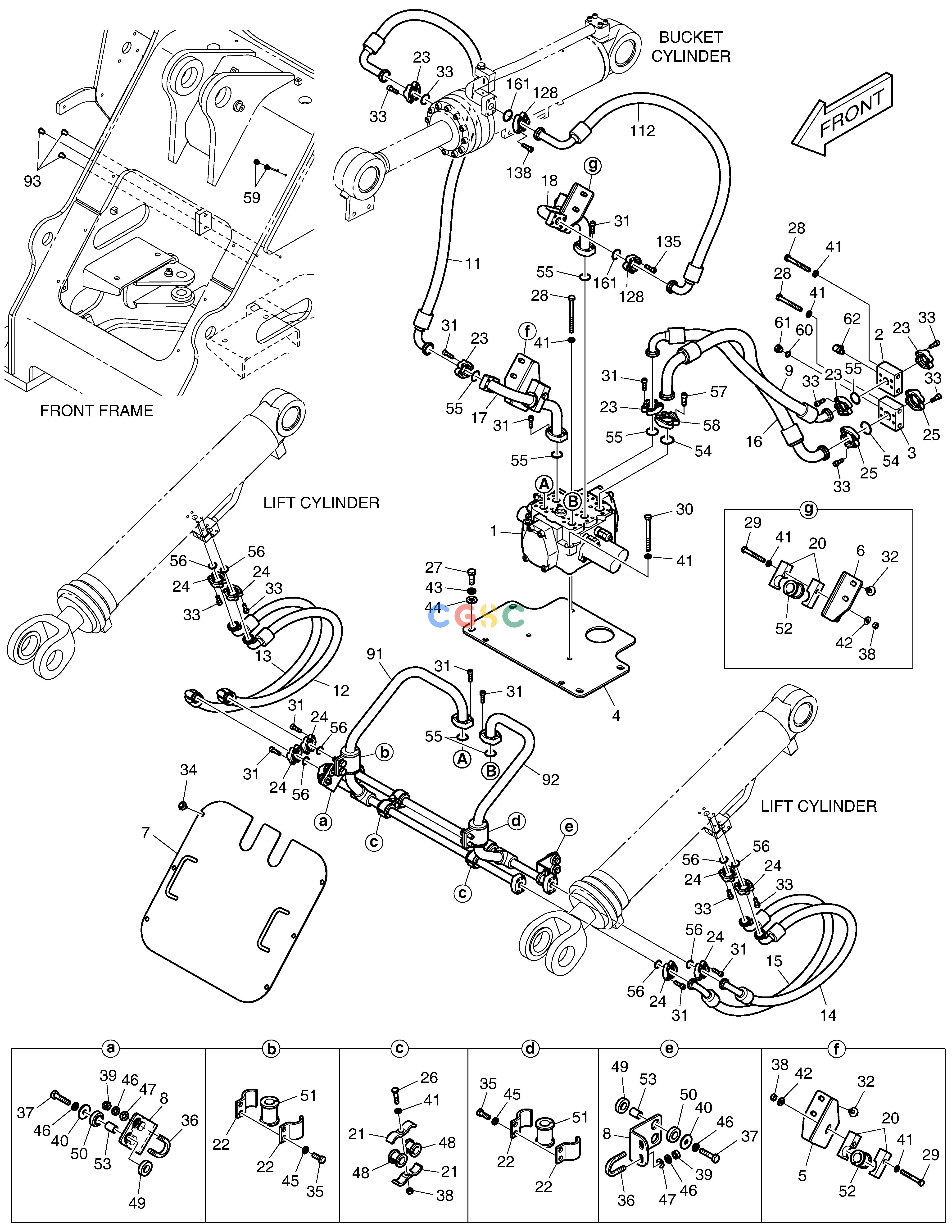 斗山零件查询CONTROL VALVE PIPING - 2 SPOOL DL250A Doosan parts catalog online