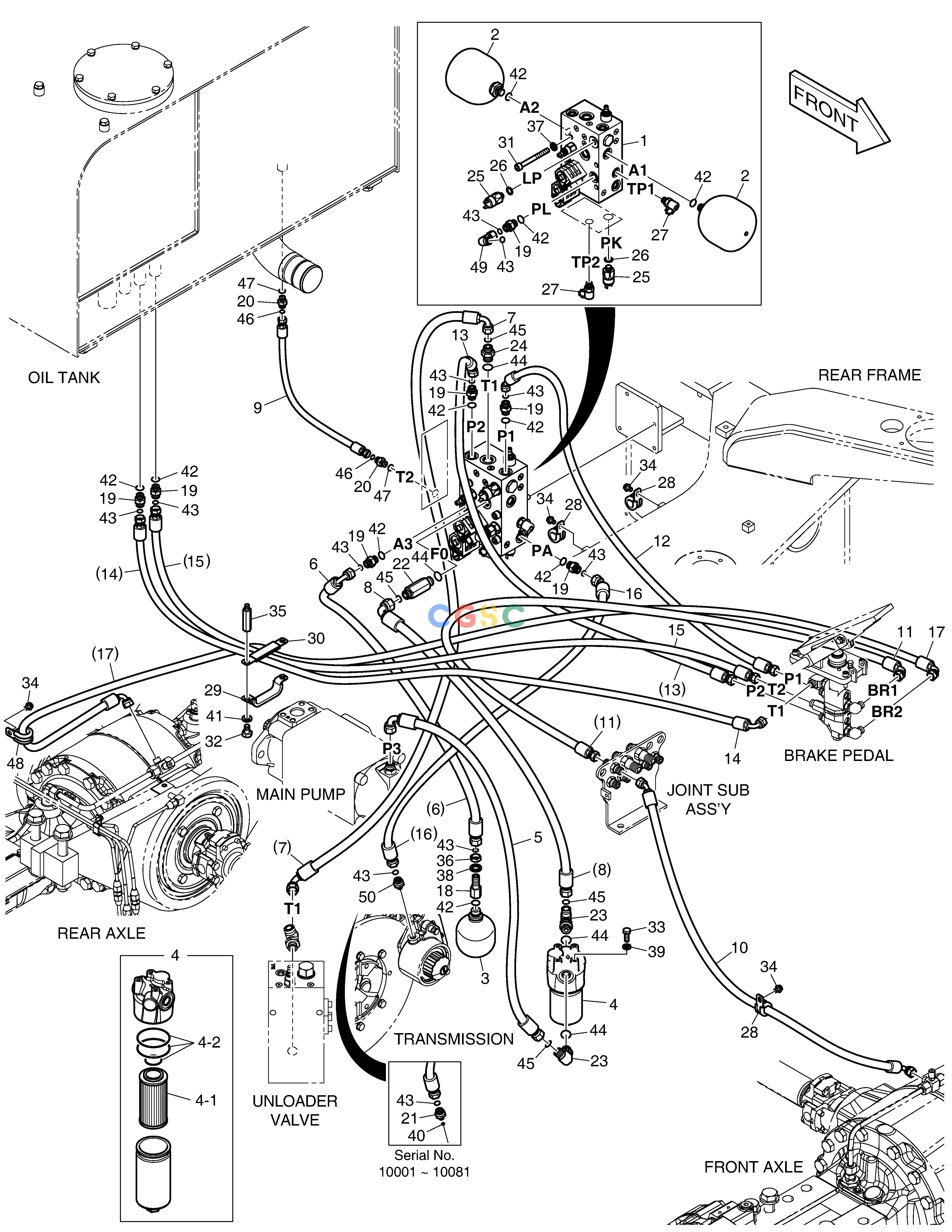 斗山零件查询BRAKE PIPING DL250A Doosan parts catalog online