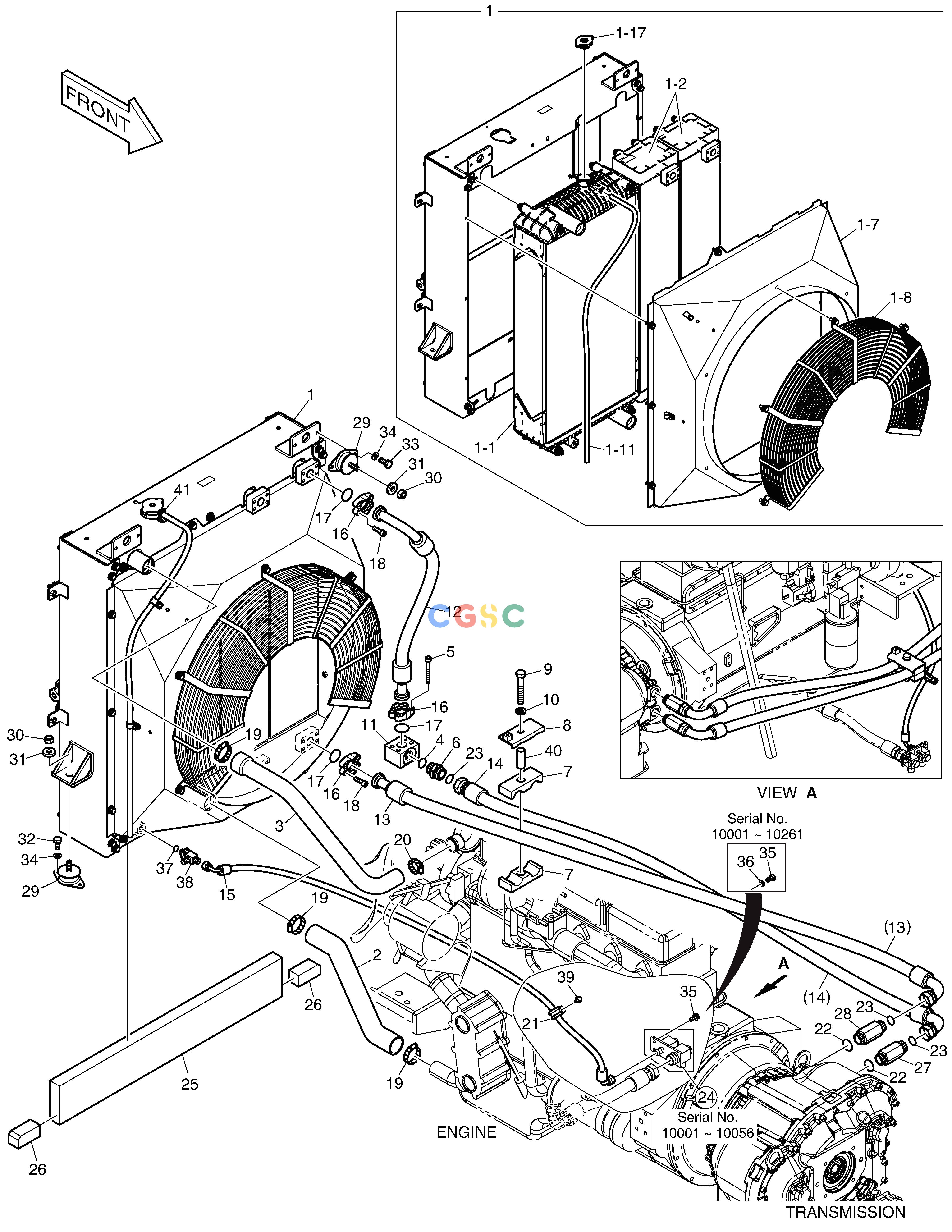 斗山零件查询COOLER PIPING DL250A Doosan parts catalog online