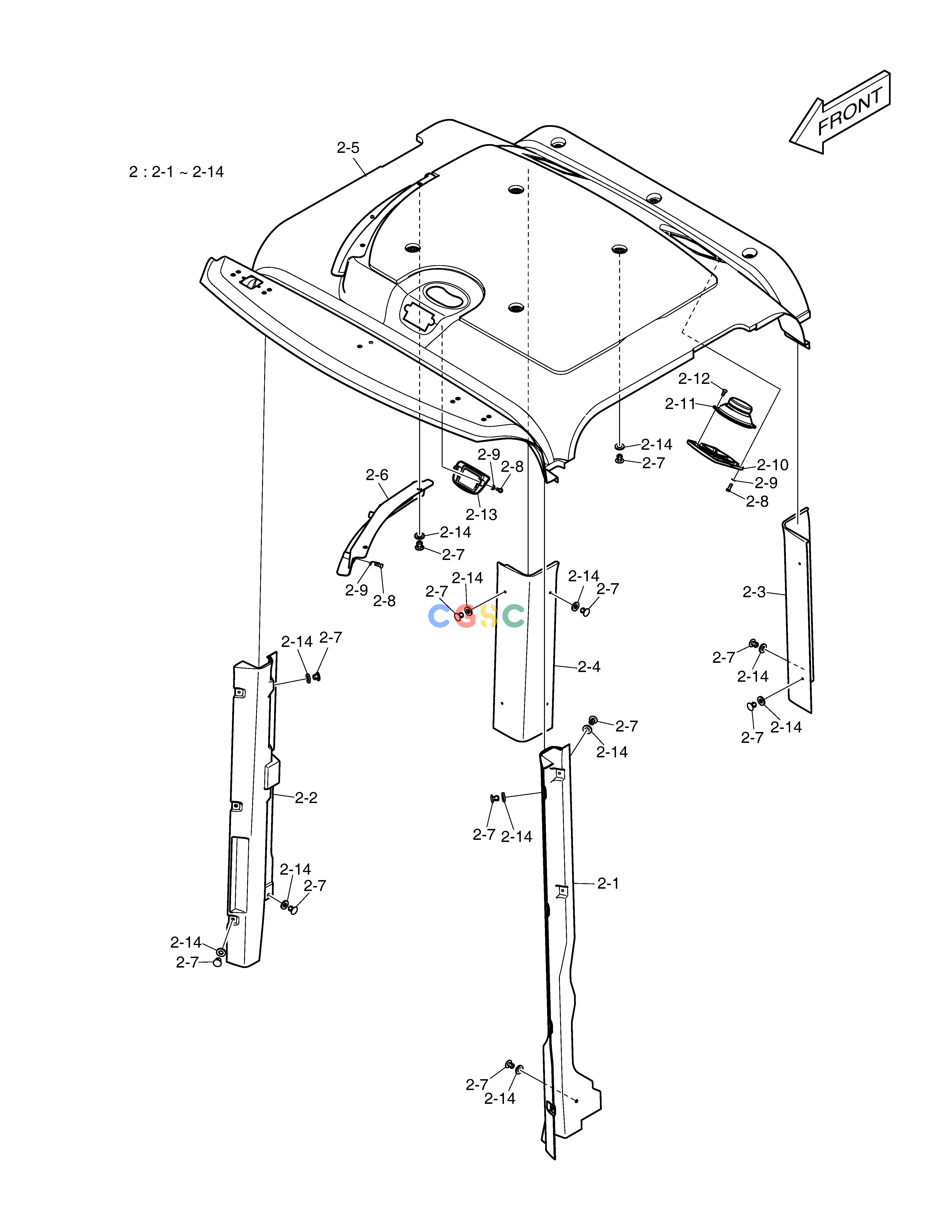 斗山零件查询CABIN(2) - INTERIOR SHEET DL250A Doosan parts catalog online
