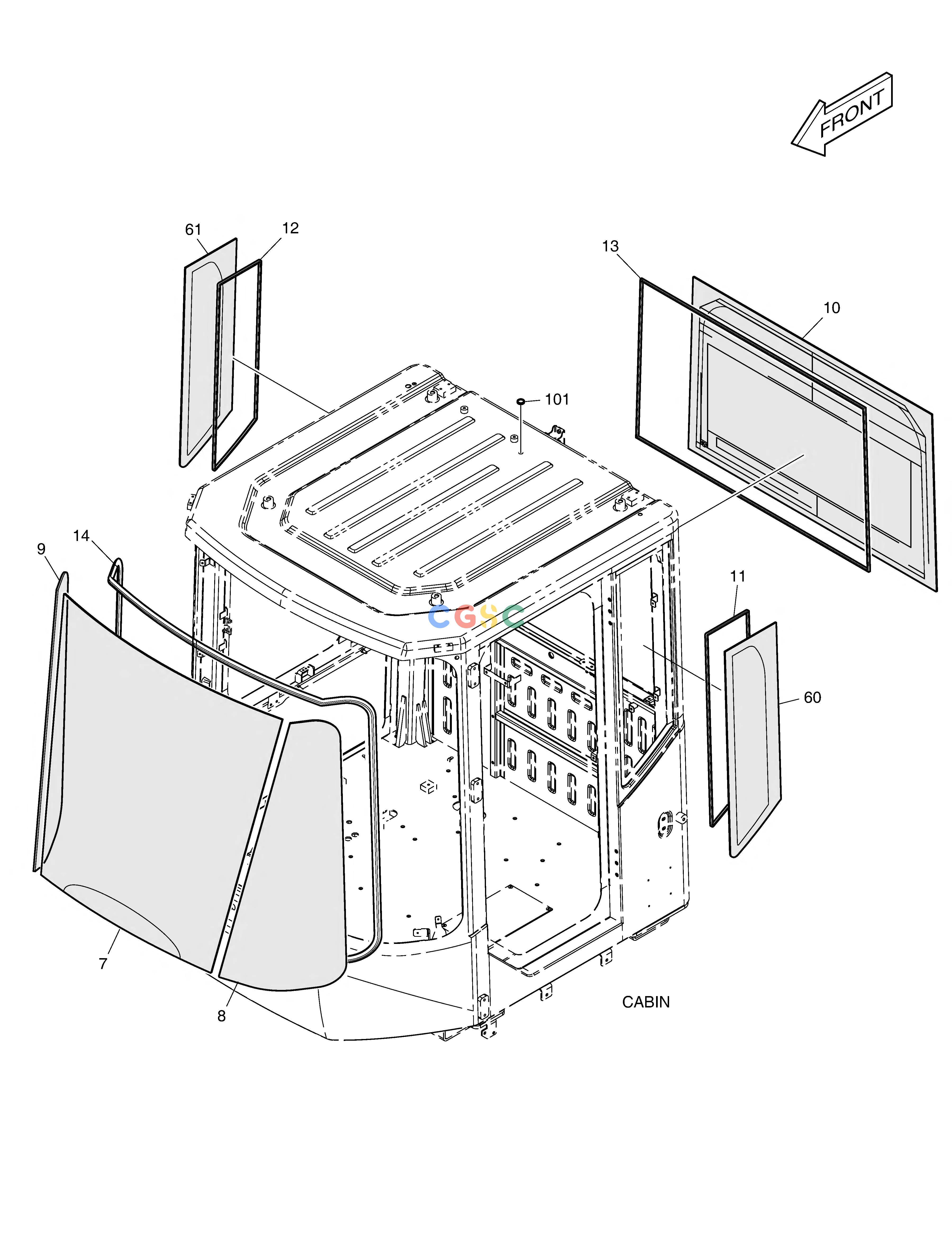 斗山零件查询CABIN(5) - GLASS DL250A Doosan parts catalog online
