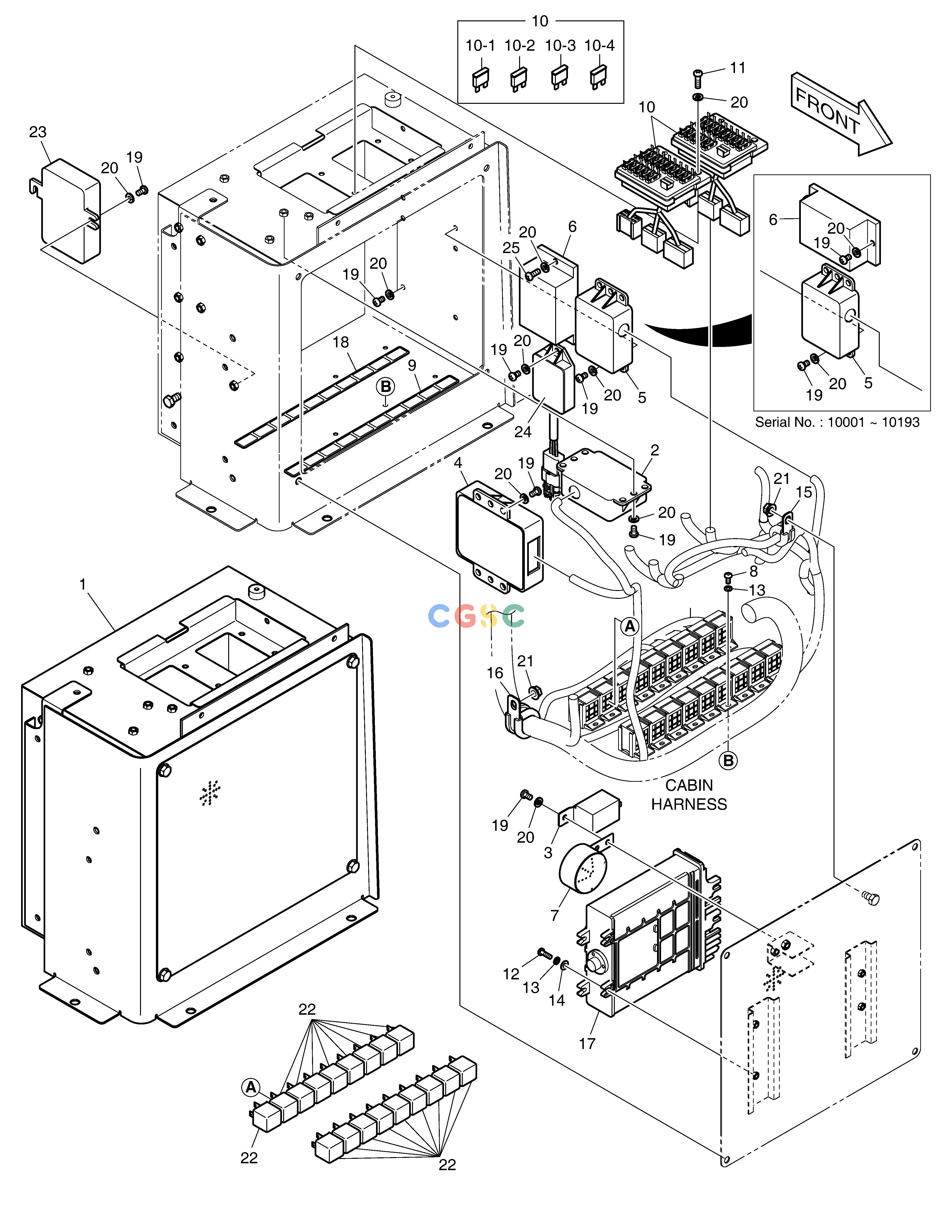斗山零件查询ELECTRIC BOX - FNR LEVER DL250A Doosan parts catalog online