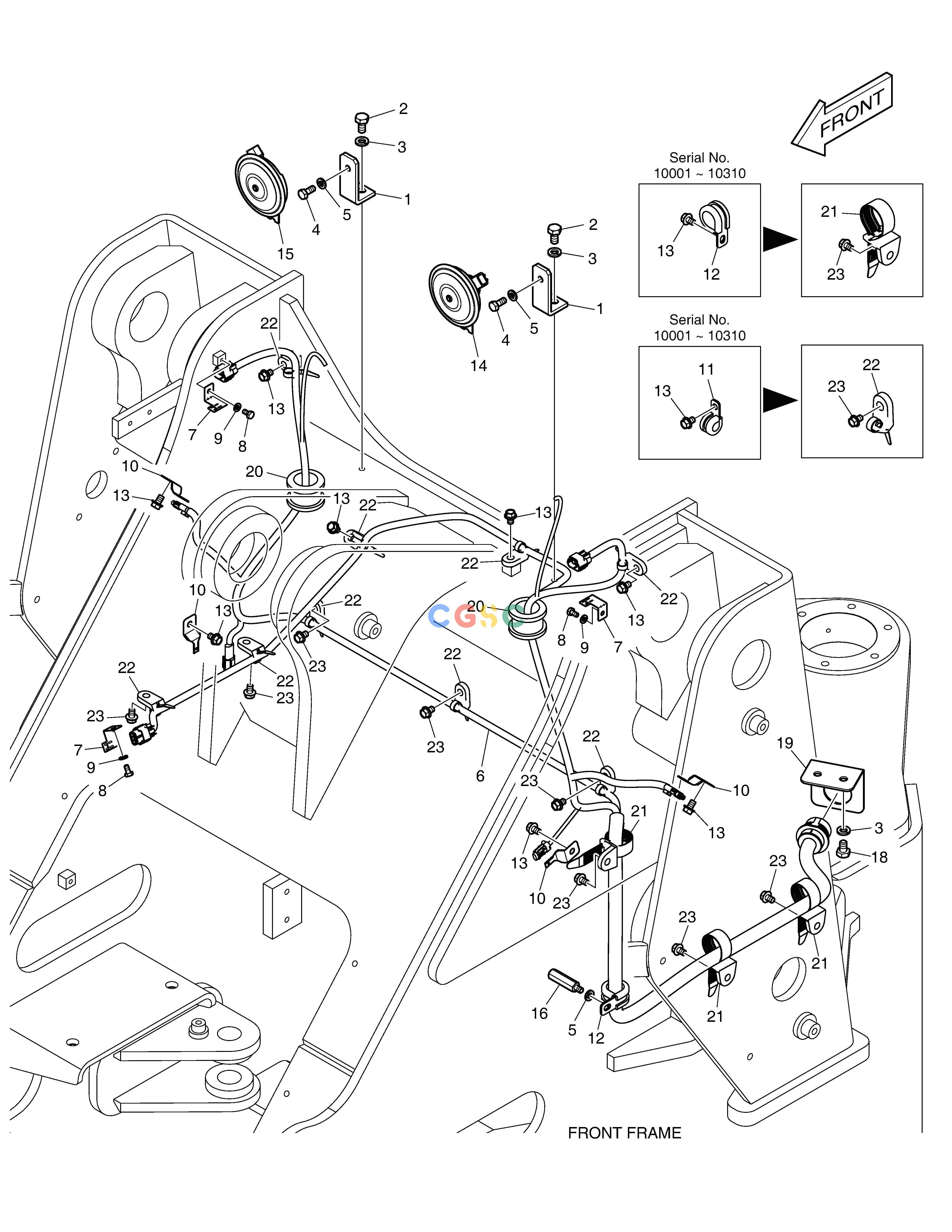 斗山零件查询ELECTRIC PARTS - FRONT DL250A Doosan parts catalog online