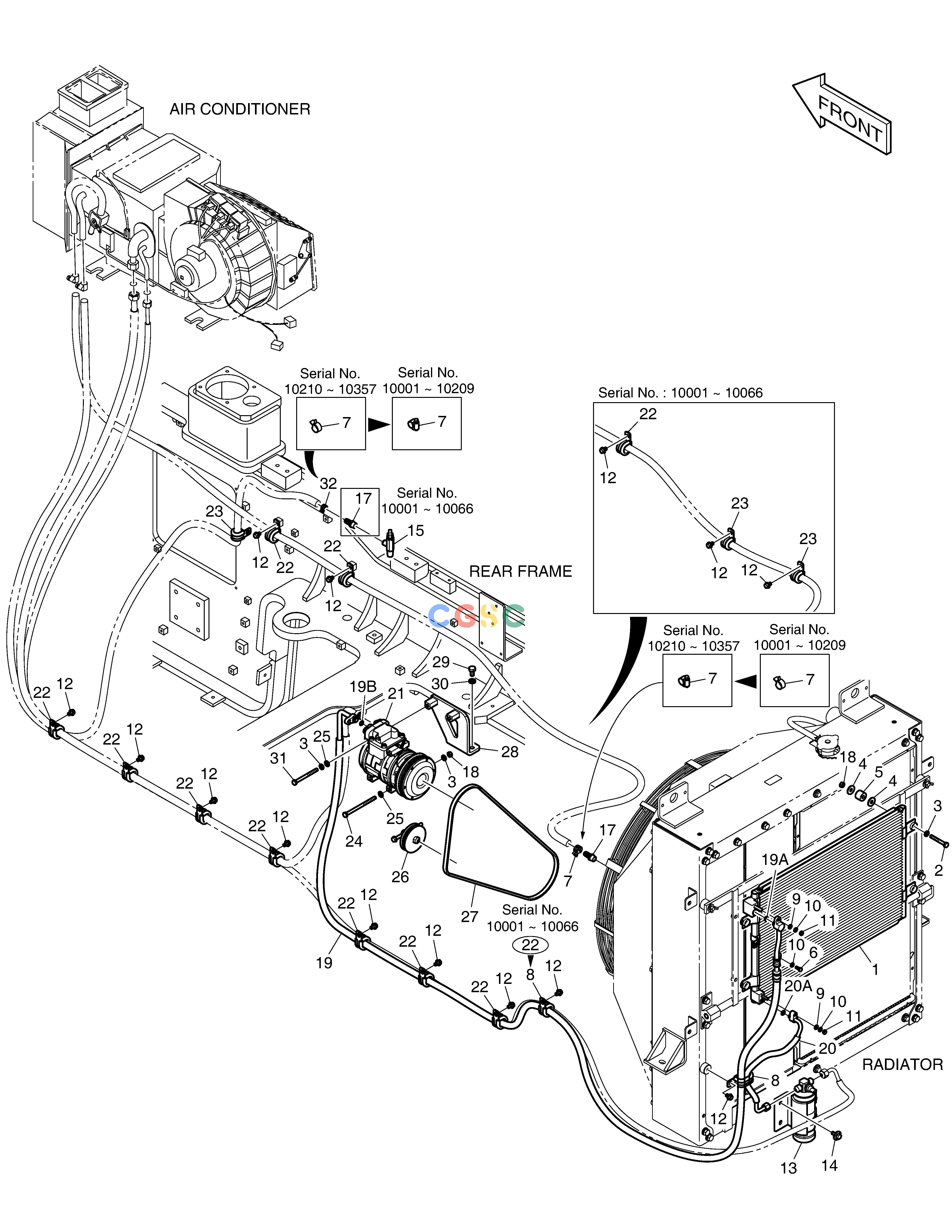 斗山零件查询AIRCONDITIONER - CHASSIS DL250A Doosan parts catalog online