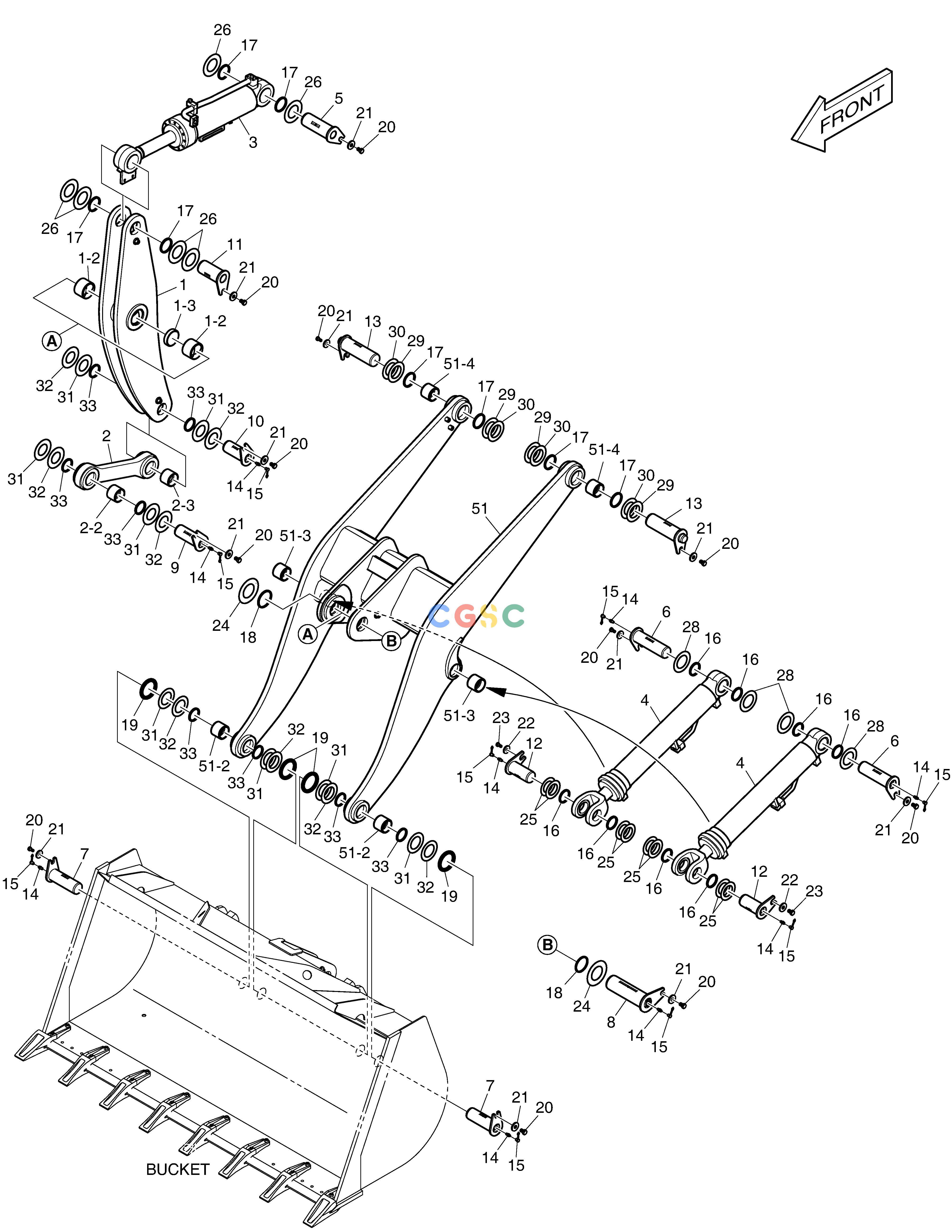 斗山零件查询LOADER ARM ASS'Y DL250A Doosan parts catalog online