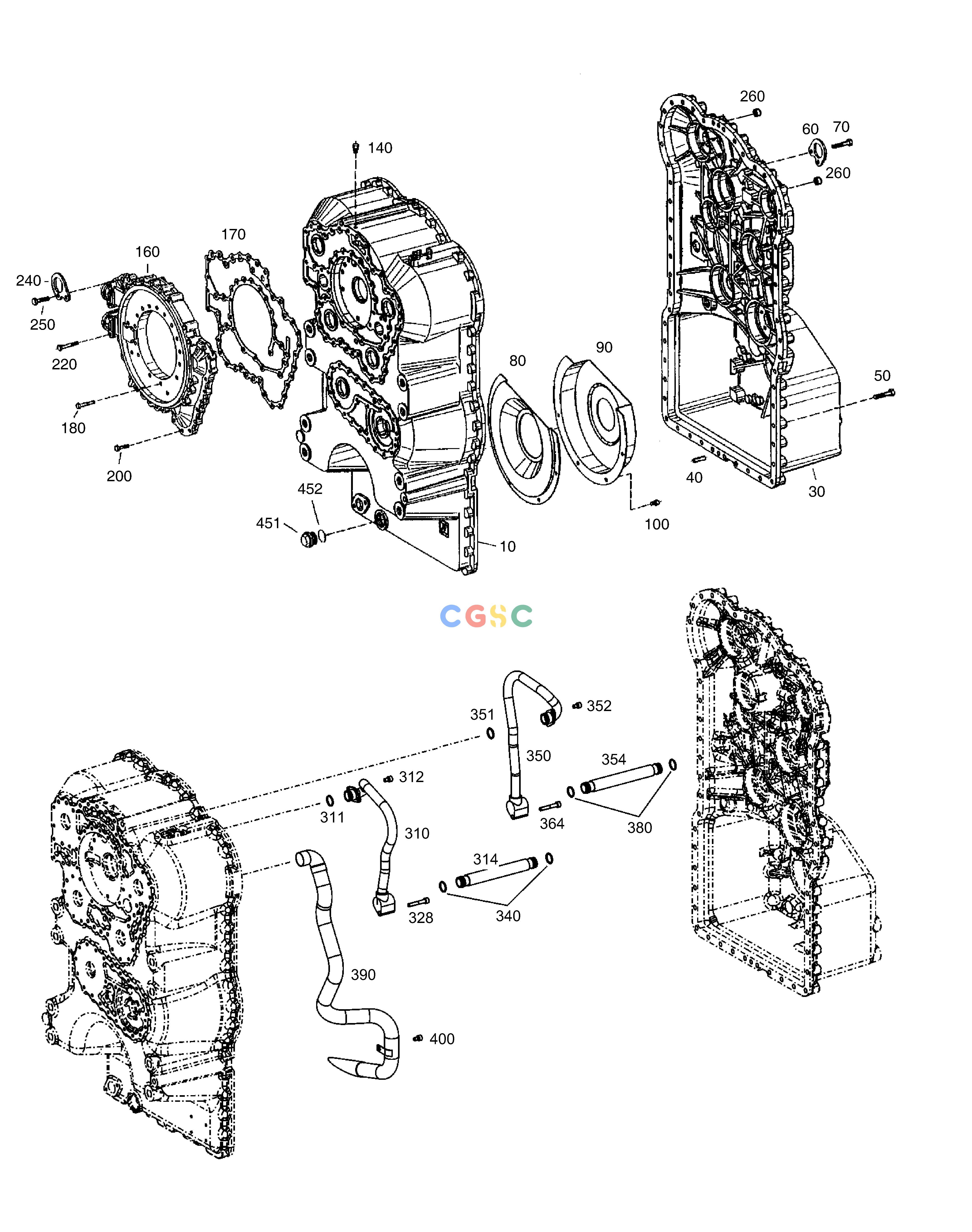斗山零件查询GEARBOX HOUSING - T/MISSION DL250A Doosan parts catalog online