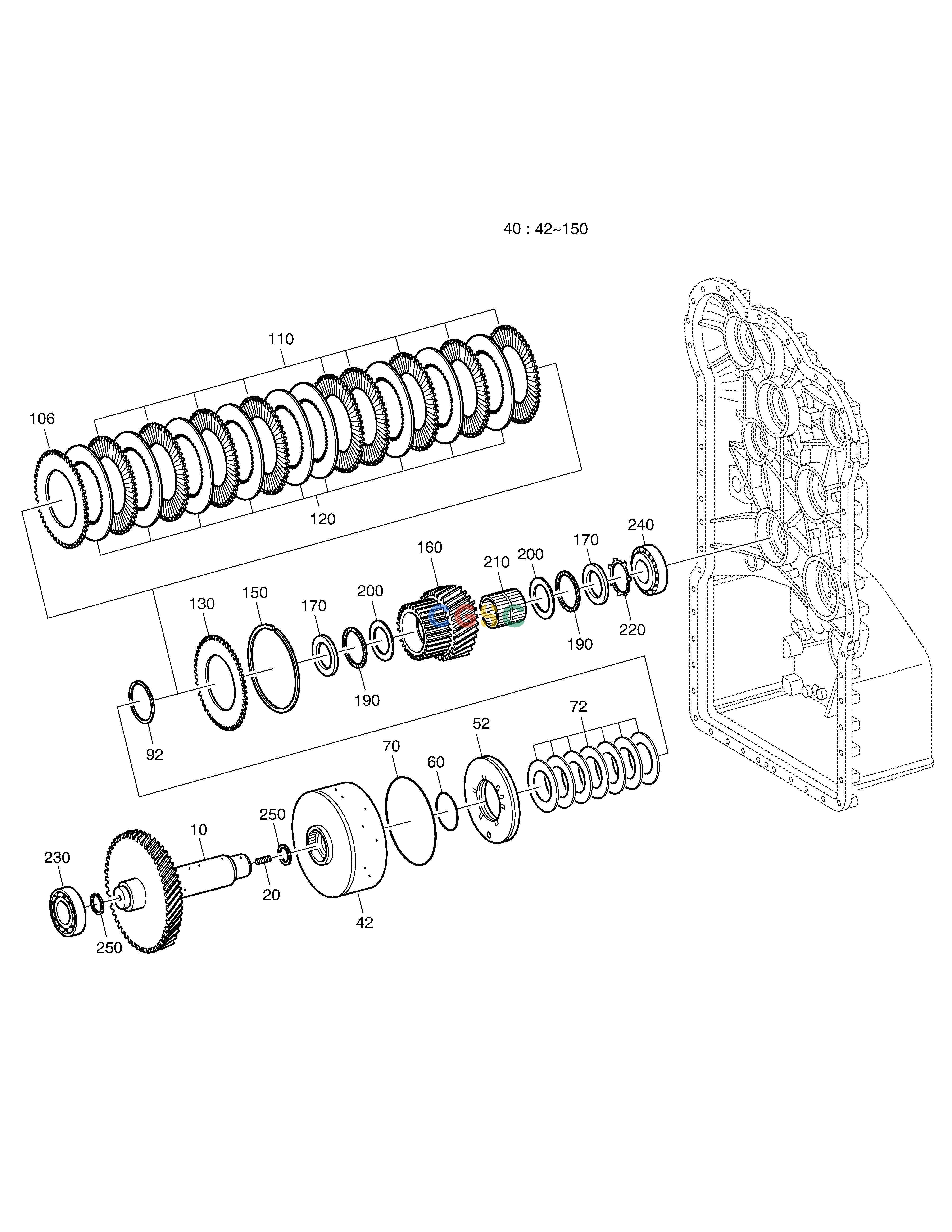 斗山零件查询CLUTCH - K1 - TRANSMISSION DL250A Doosan parts catalog online